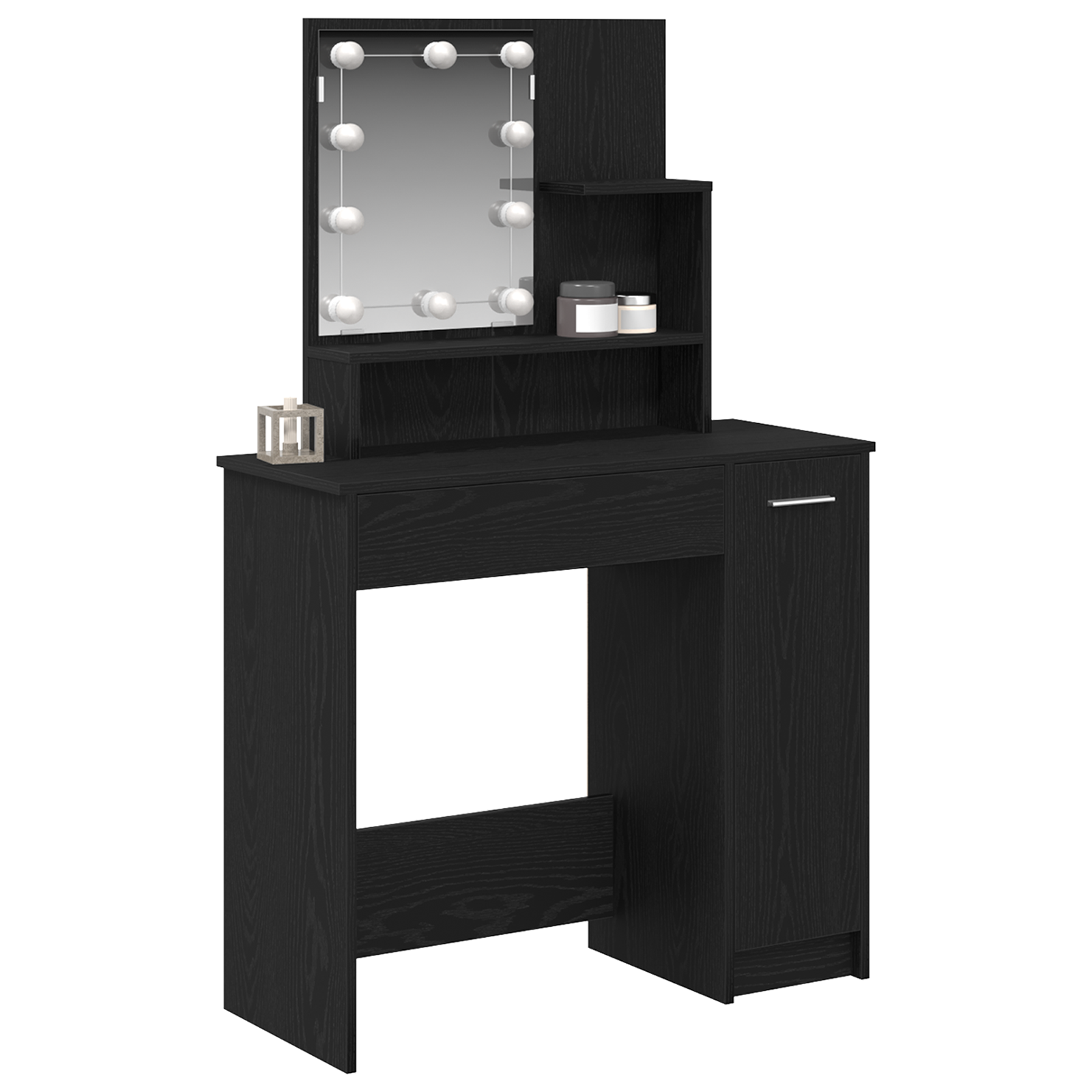 LED тоалетна маса в черен дъб - 86.5 x 35 x 136 см - Image 3