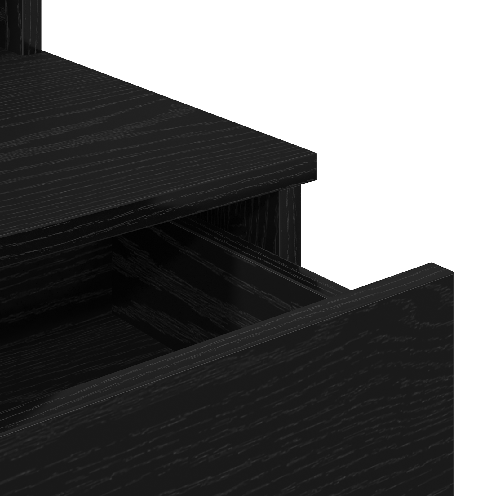 Dressing Table with LED Lights Black Oak 96x40x142 cm - Image 10