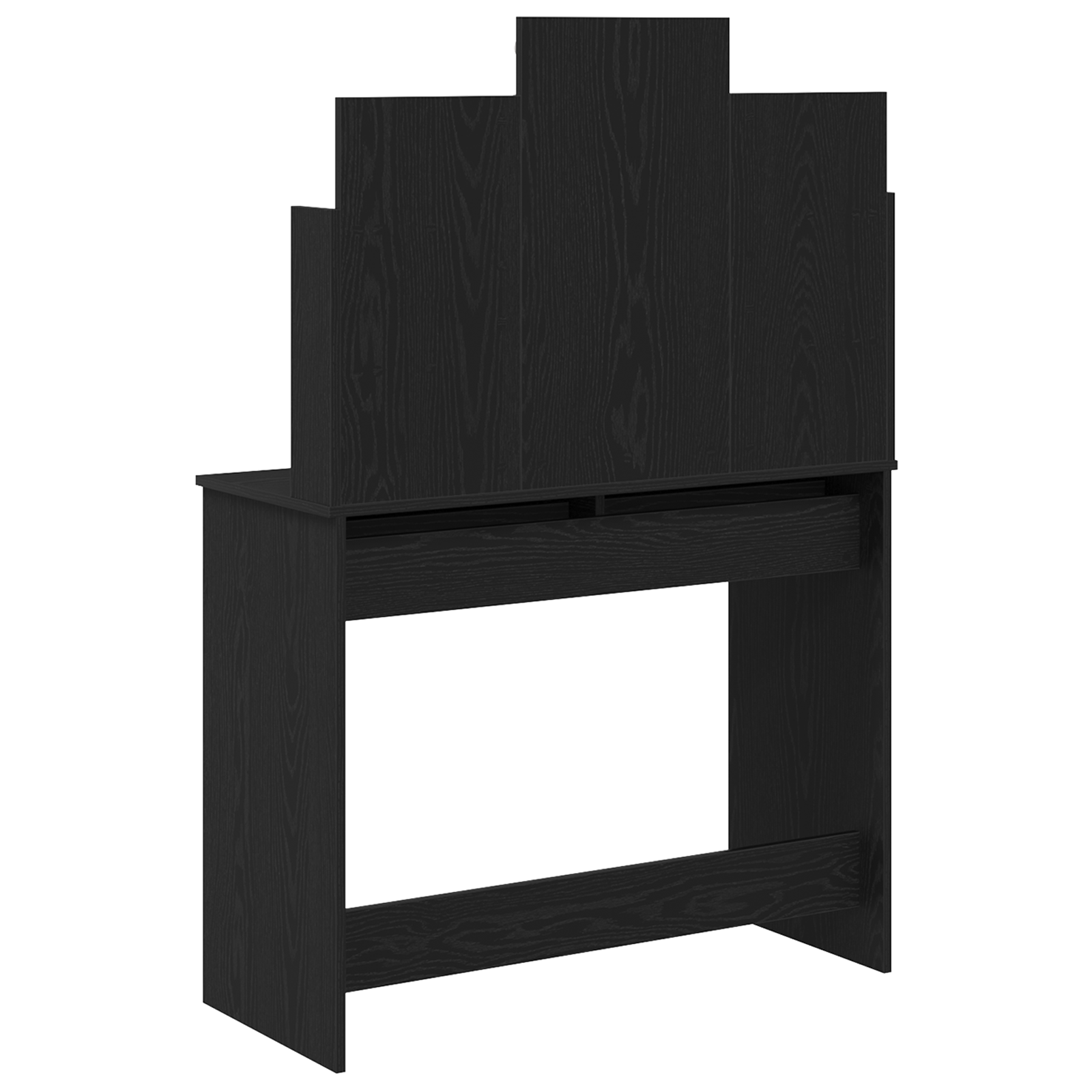 Dressing Table with LED Lights Black Oak 96x40x142 cm - Image 6
