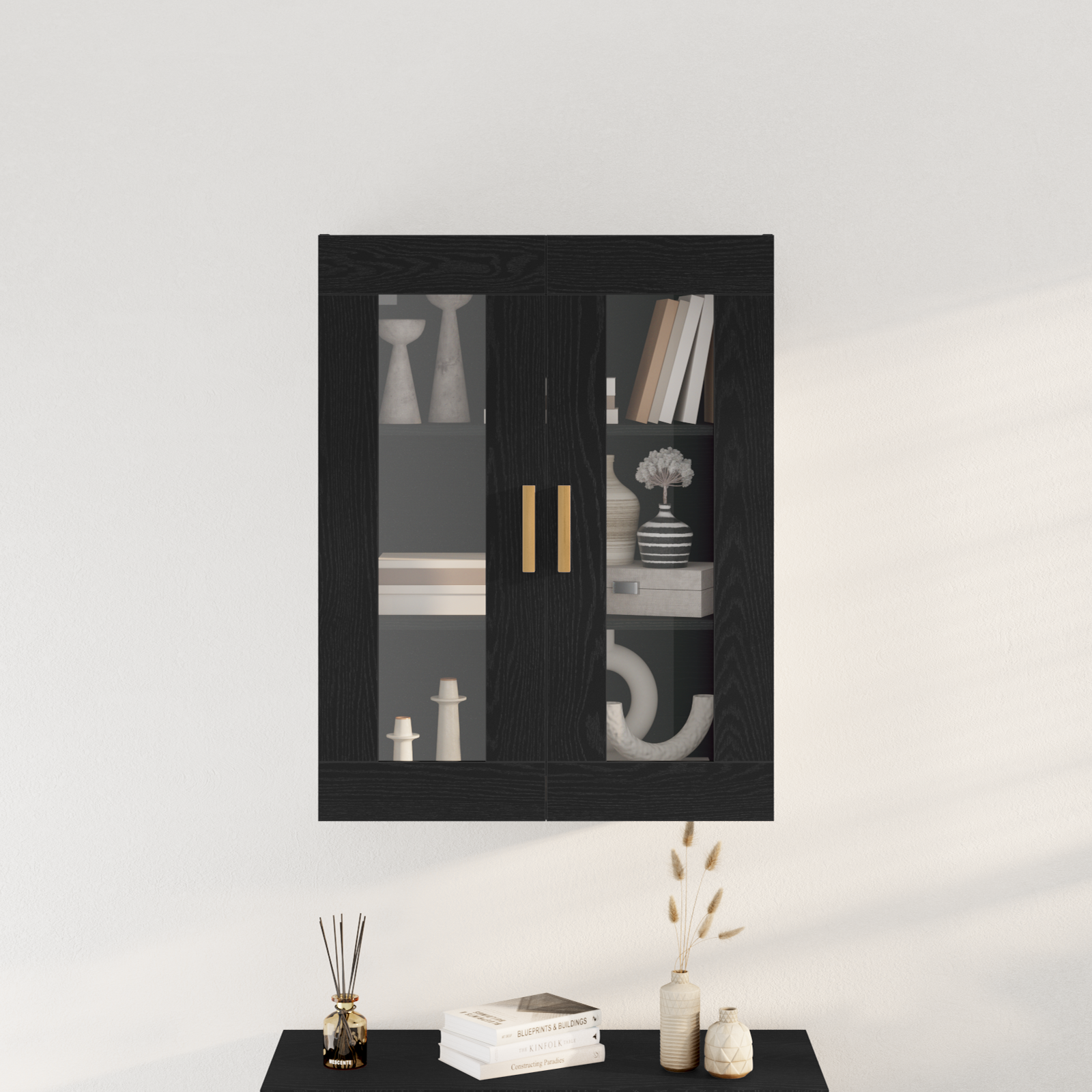 Black Oak Wall Cabinet - 69.5x34x90 cm - Image 4