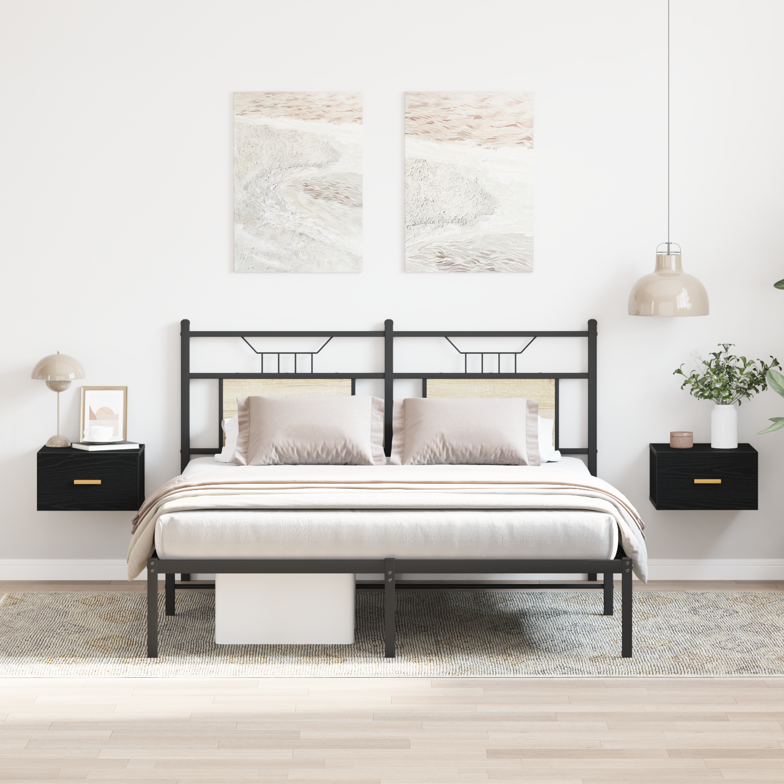 Wall-mounted Bedside Cabinets 2 pcs Black Oak 35x35x20 cm