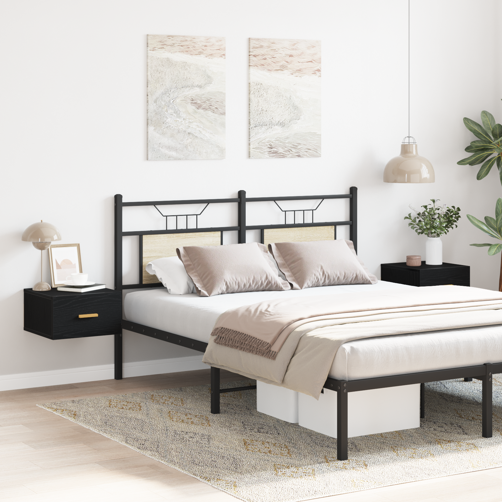 Wall-mounted Bedside Cabinets 2 pcs Black Oak 35x35x20 cm - Image 4