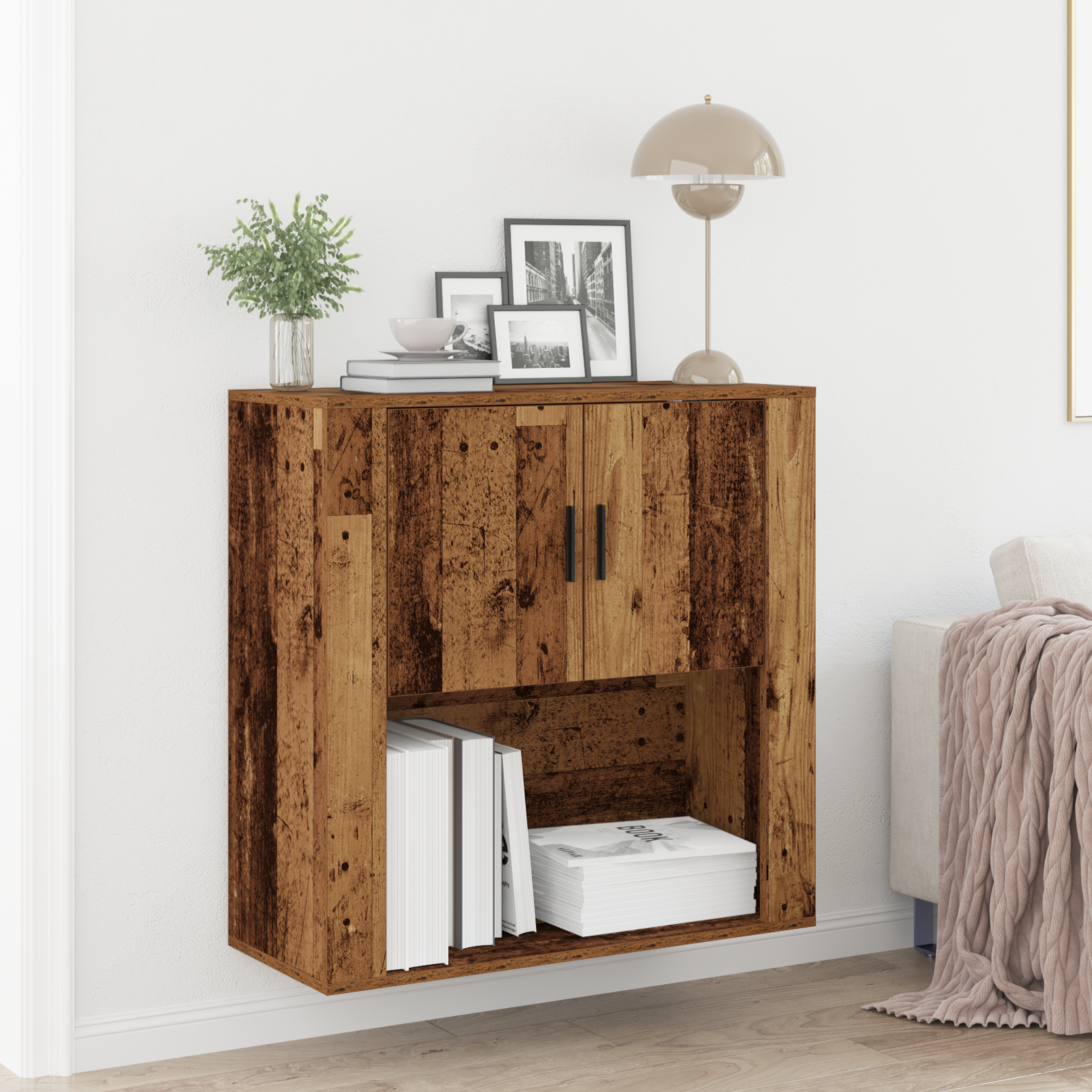 Wall Cabinet Old Wood 80x33x80 cm Engineered Wood