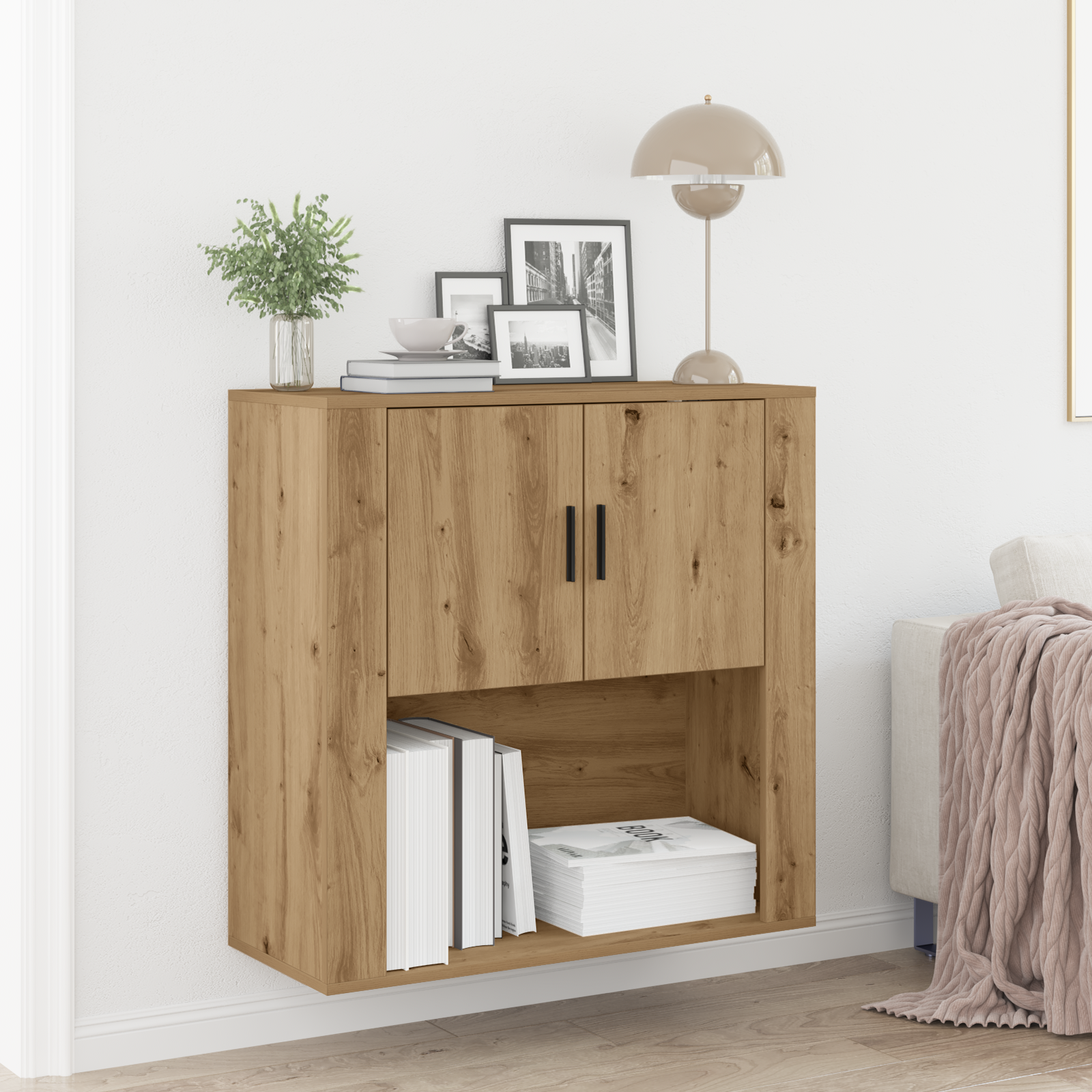 Wall Cabinet Artisan Oak 80x33x80 cm Engineered Wood