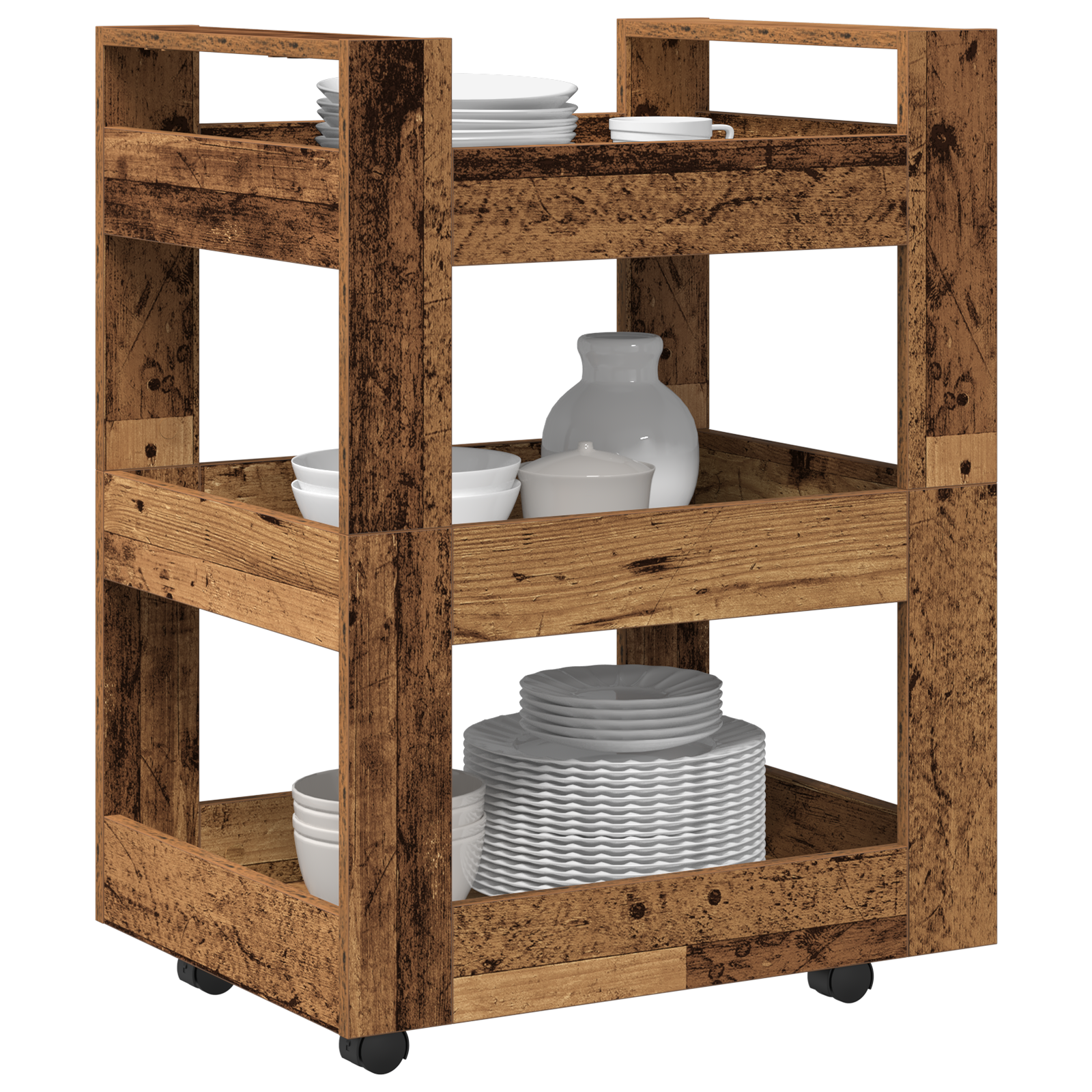 Kitchen Trolley Old Wood 60x45x80 cm Engineered Wood - Image 3