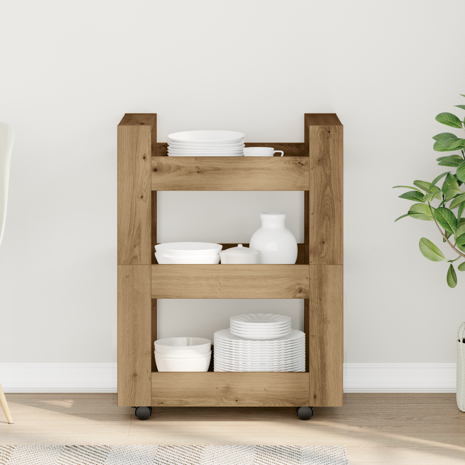 Kitchen Trolley Artisan Oak 60x45x80 cm Engineered Wood - Image 4
