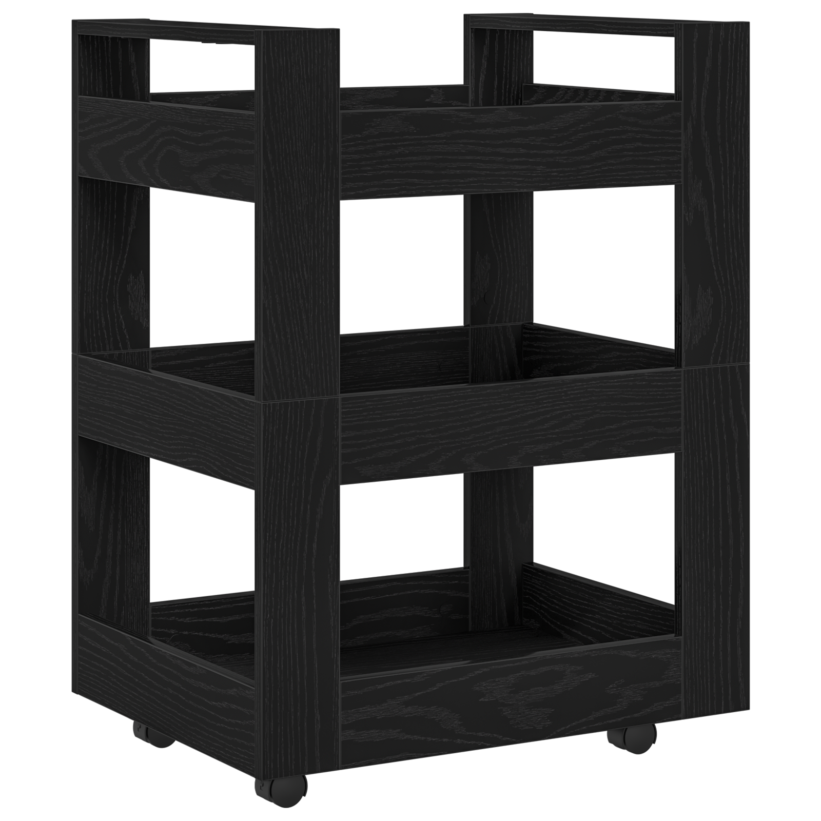 Kitchen Trolley Black Oak 60x45x80 cm Engineered Wood - Image 2