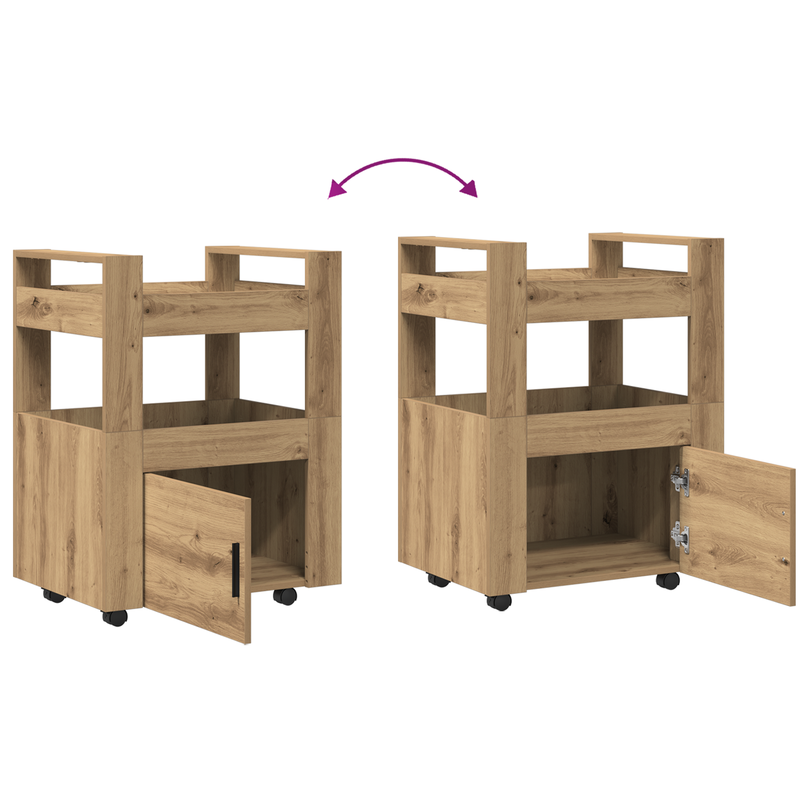 Kitchen Trolley Artisan Oak 60x45x80 cm Engineered Wood - Image 11