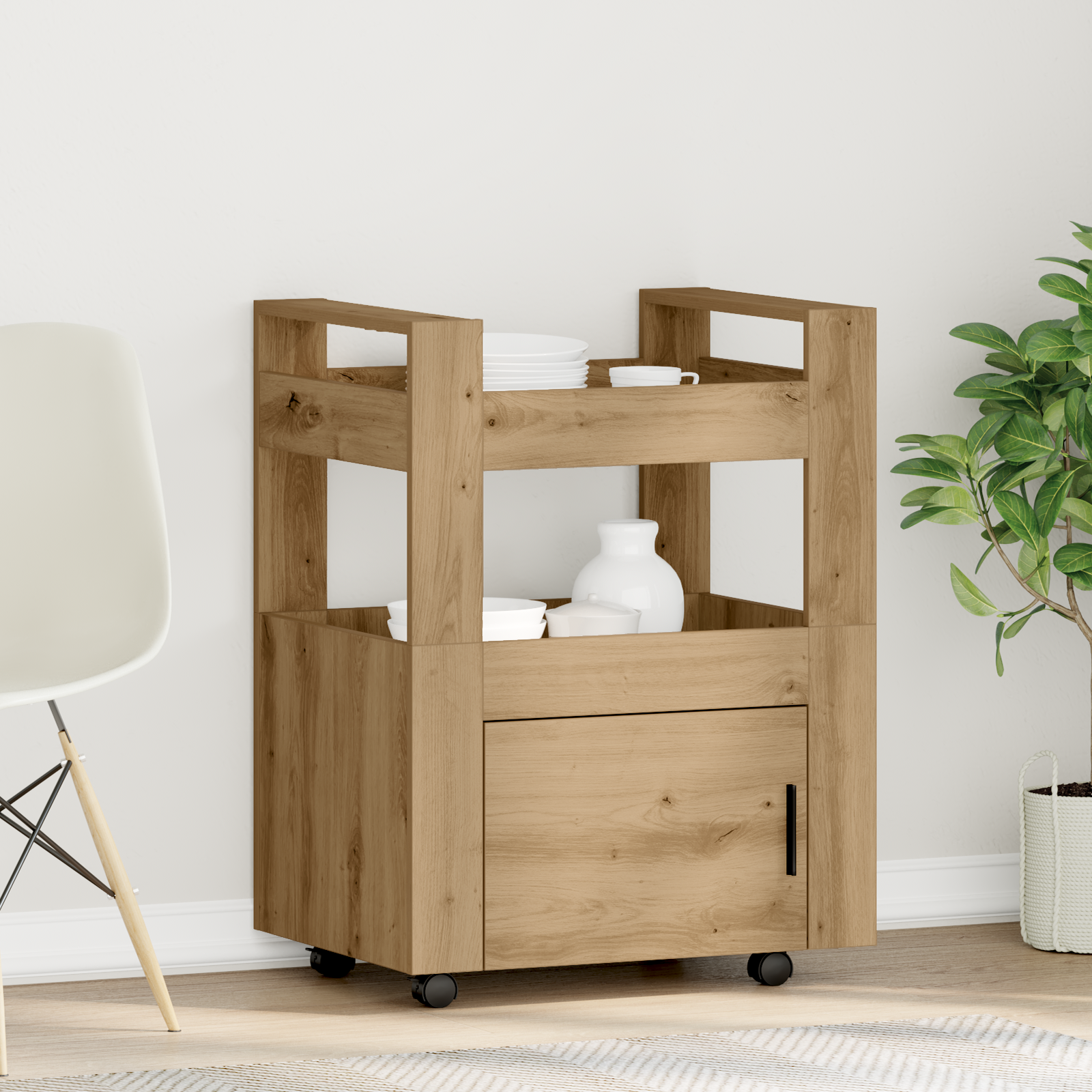 Kitchen Trolley Artisan Oak 60x45x80 cm Engineered Wood