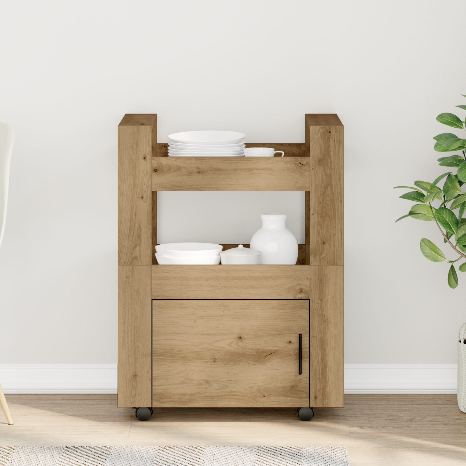 Kitchen Trolley Artisan Oak 60x45x80 cm Engineered Wood - Image 4