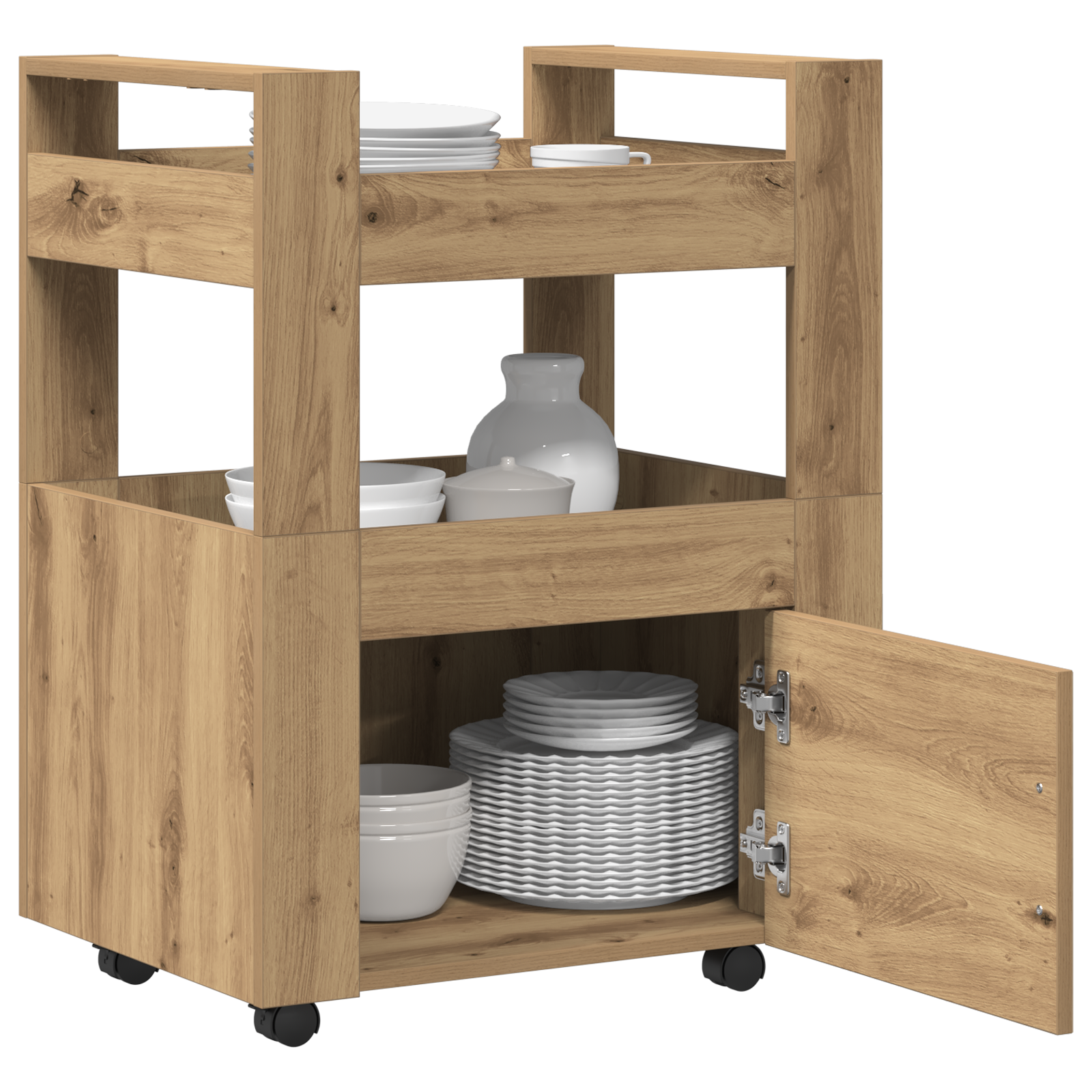 Kitchen Trolley Artisan Oak 60x45x80 cm Engineered Wood - Image 3