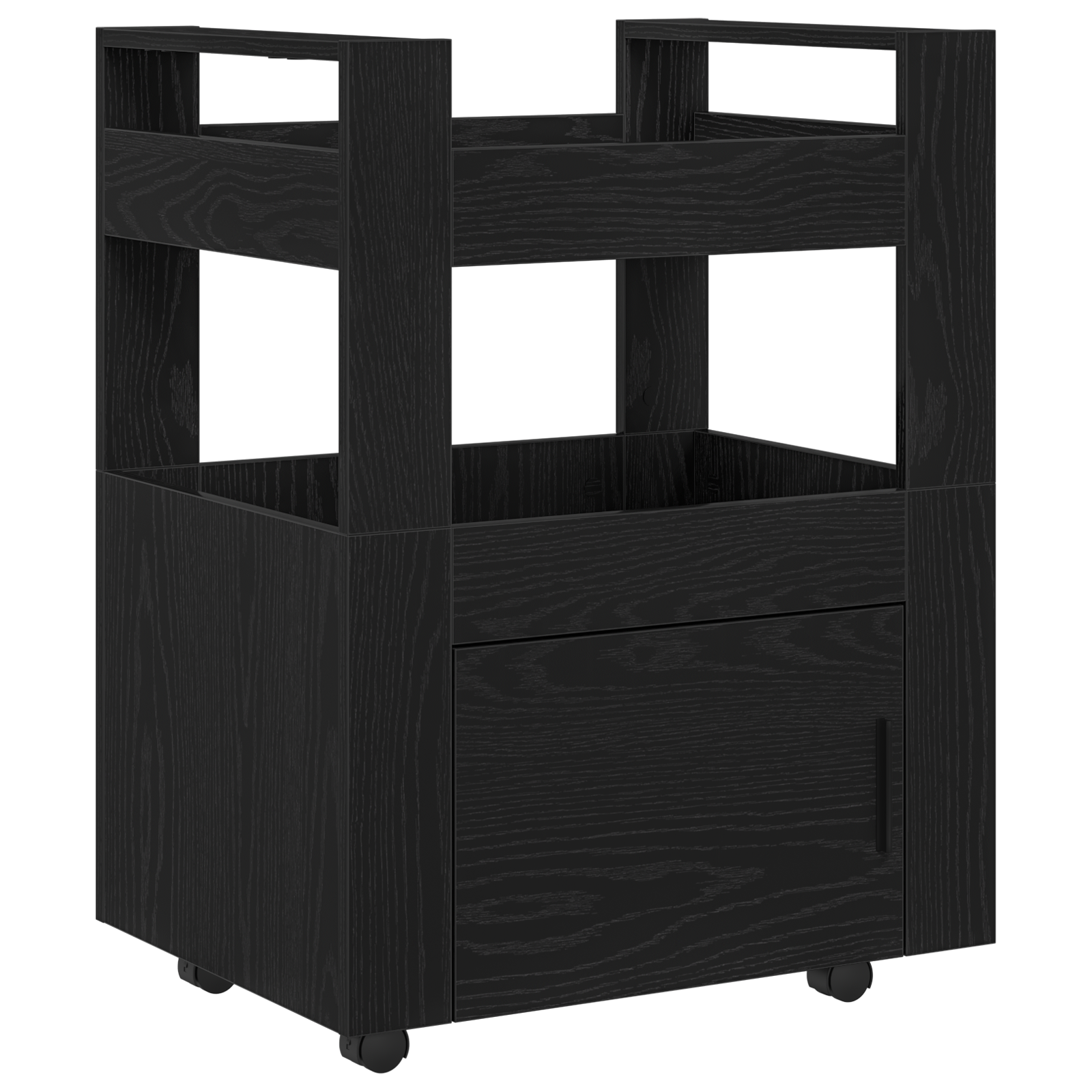 Kitchen Trolley Black Oak 60x45x80 cm Engineered Wood - Image 2