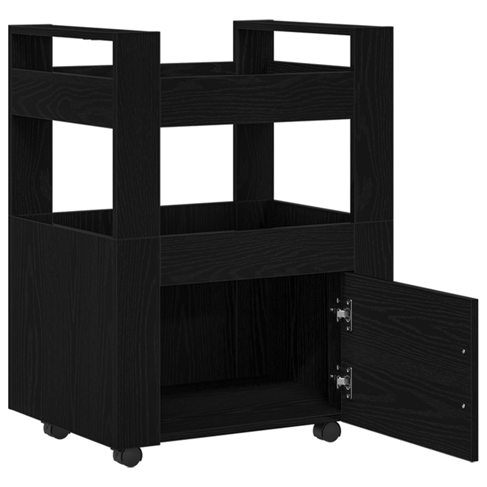 Kitchen Trolley Black Oak 60x45x80 cm Engineered Wood - Image 5