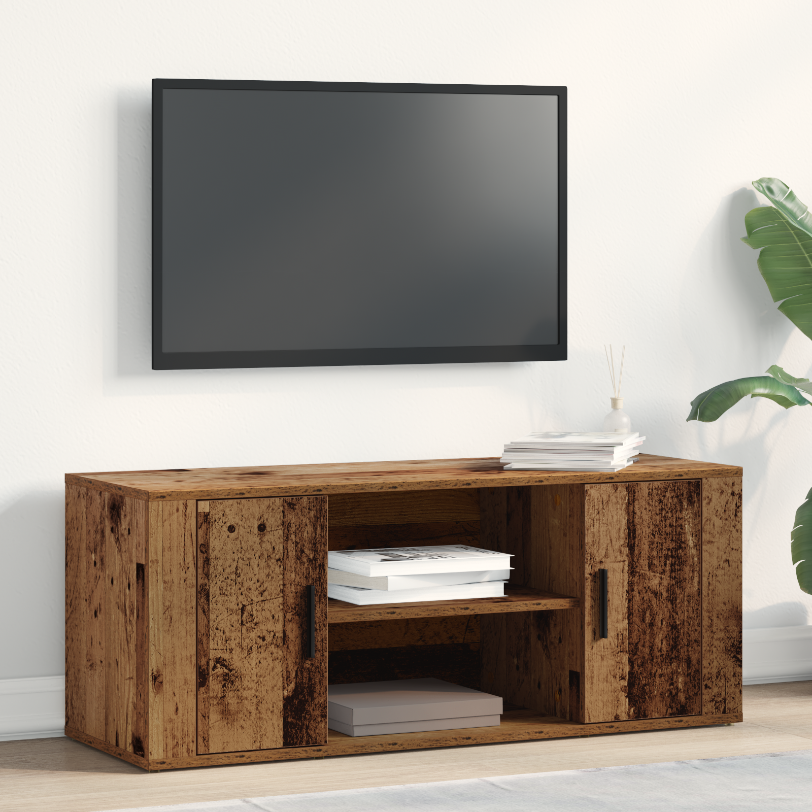 Thumbnail - vidaXL TV-Schrank Altholz 100x35x40 cm Holzwerkstoff