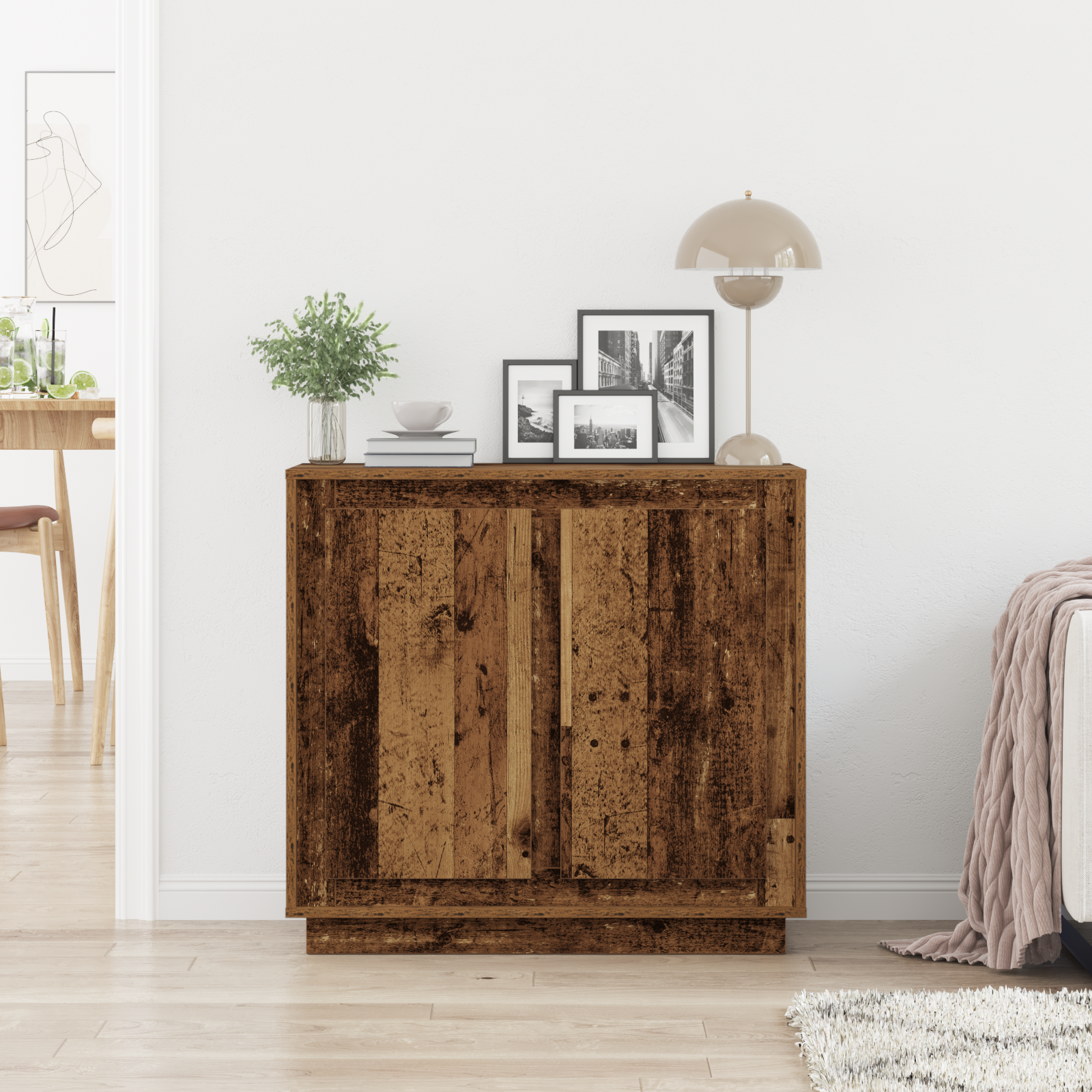 Sideboard Old Wood 80x34x75 cm Engineered Wood - Image 4