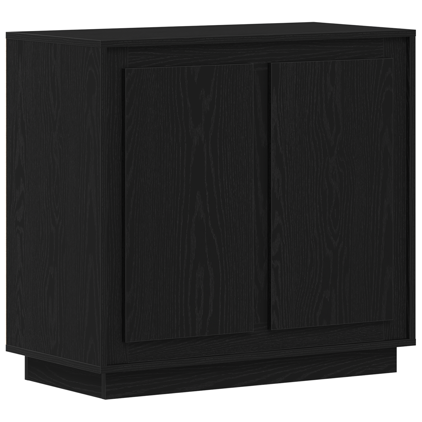 Sideboard Black Oak 80x34x75 cm Engineered Wood - Image 2