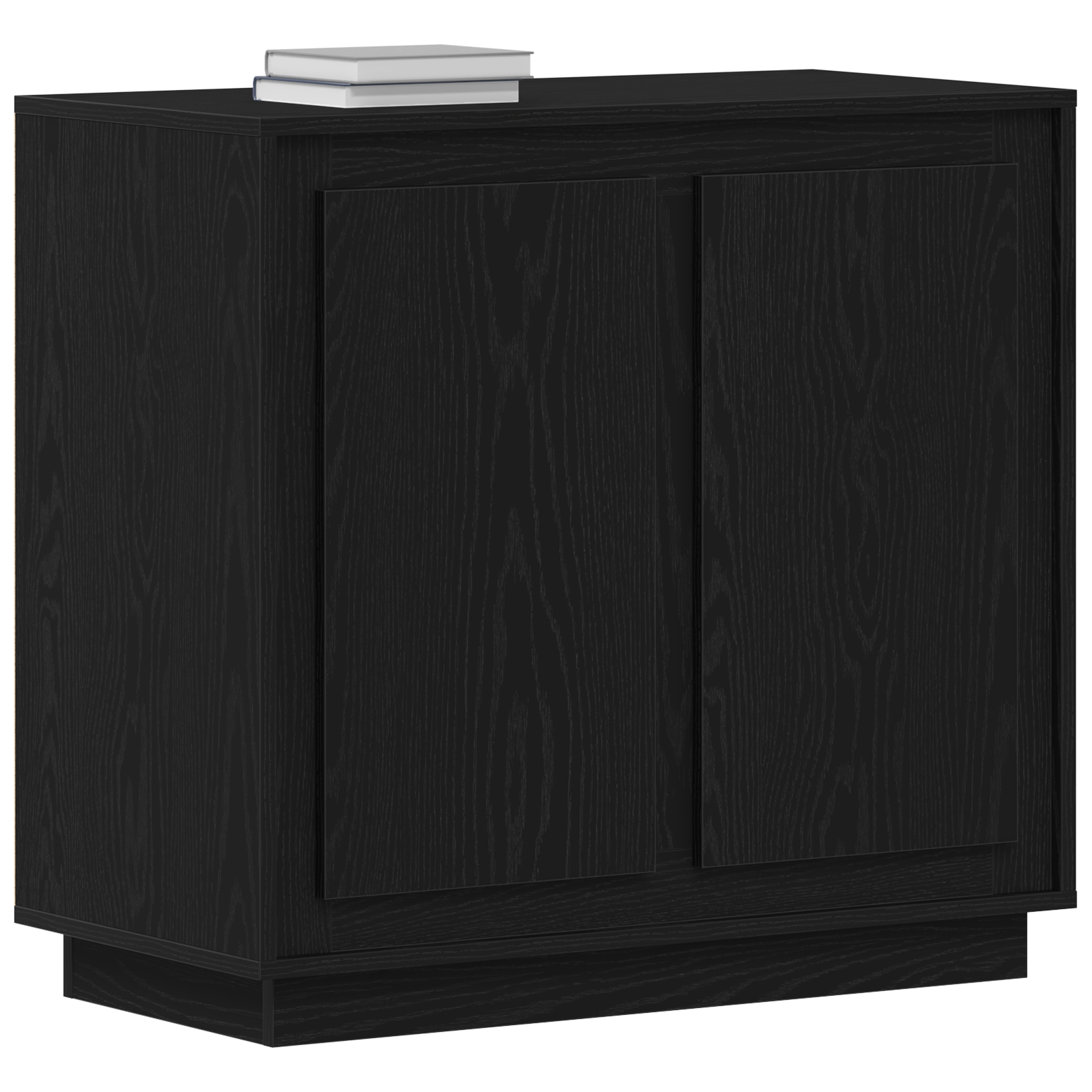 Sideboard Black Oak 80x34x75 cm Engineered Wood - Image 3