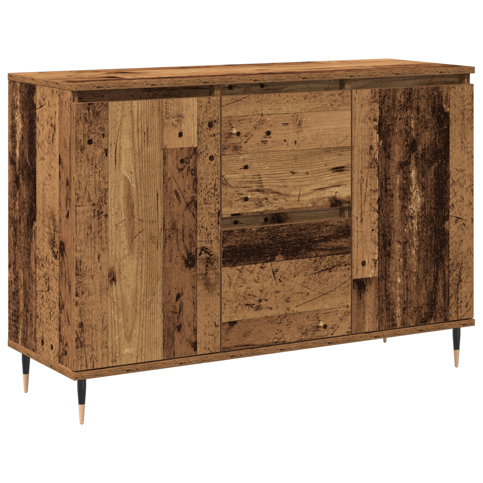 Sideboard with Doors & Drawers Old Wood 101,5x35x70 cm - Image 2