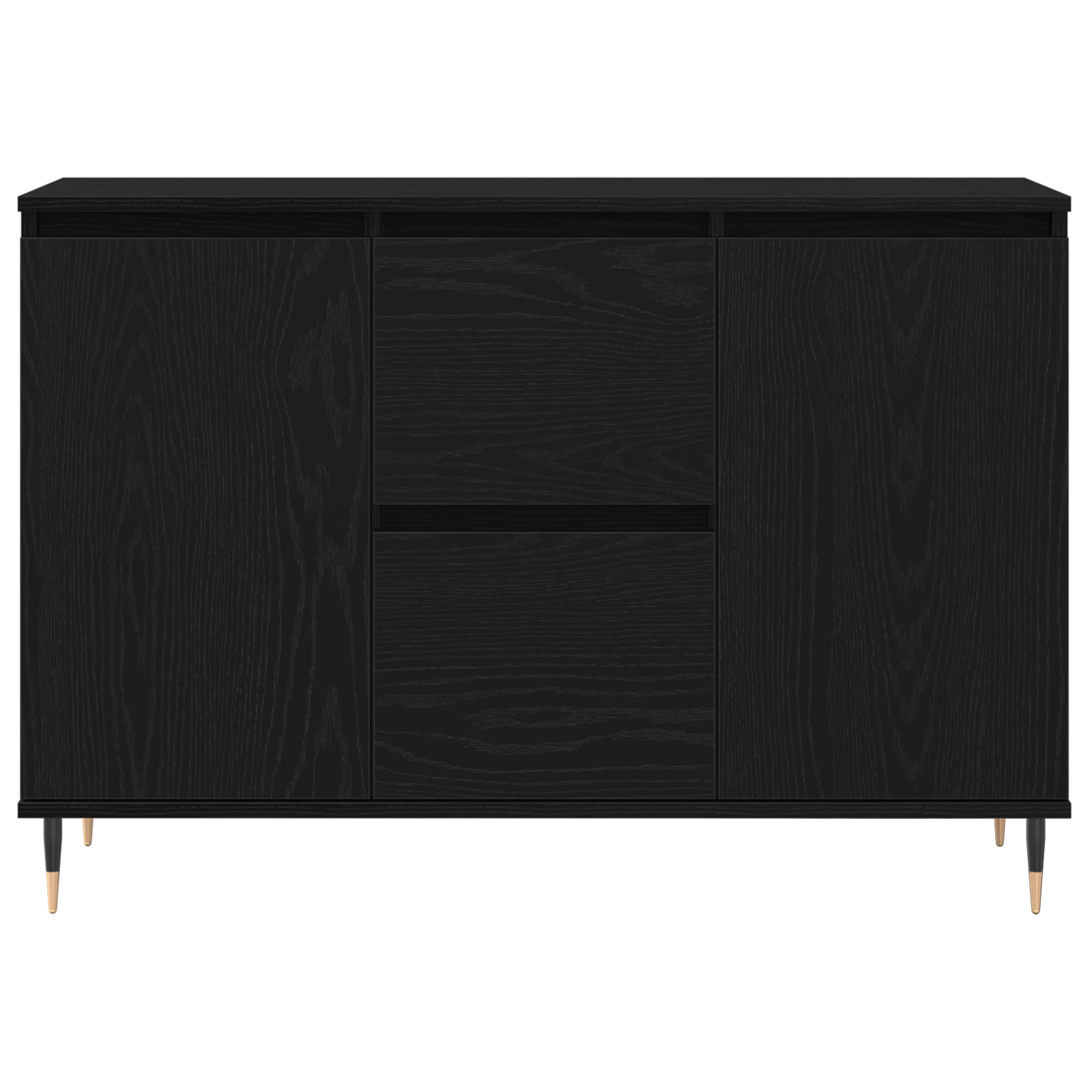 Sideboard with Doors & Drawers Black Oak 101,5x35x70 cm - Image 6