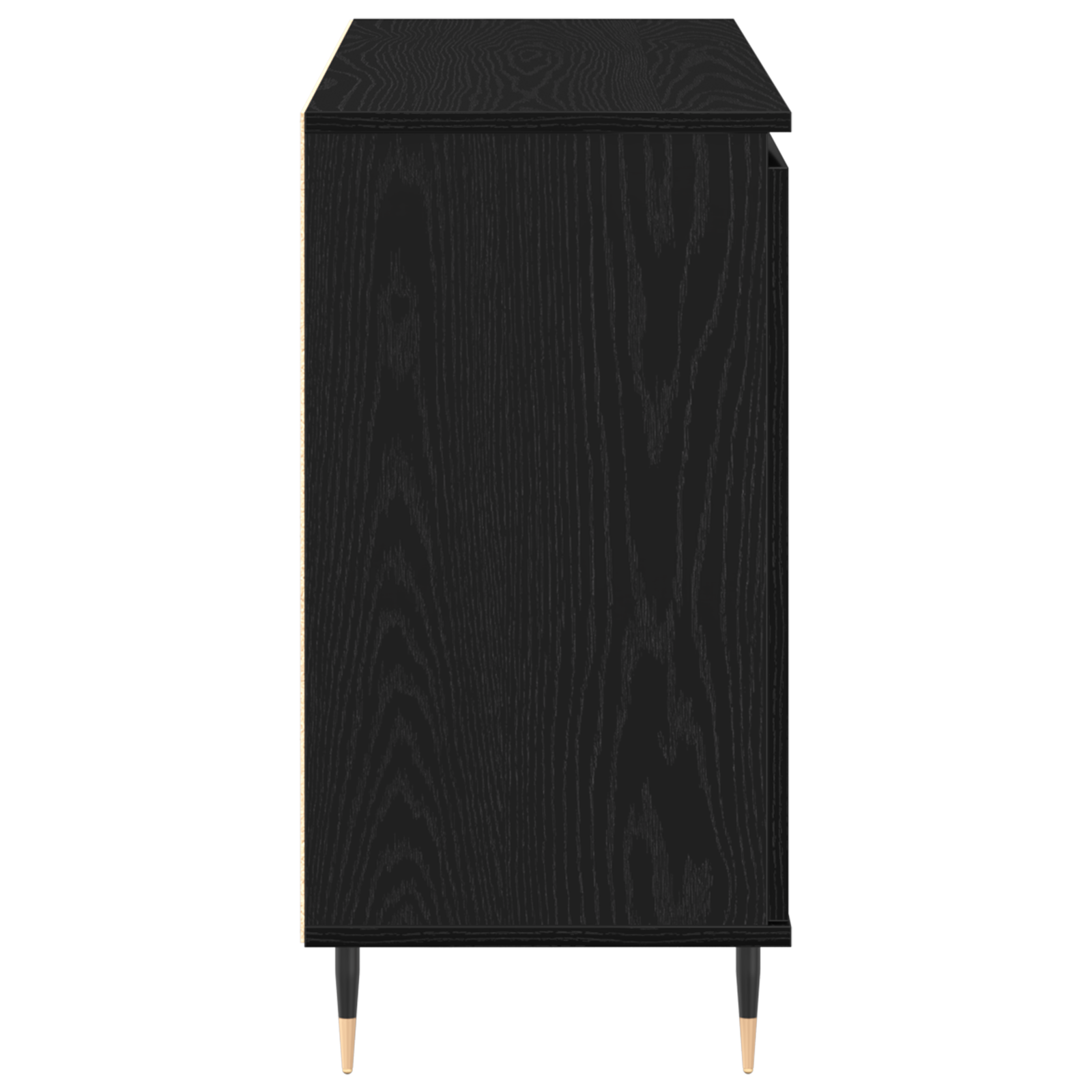 Sideboard with Doors & Drawers Black Oak 101,5x35x70 cm - Image 7