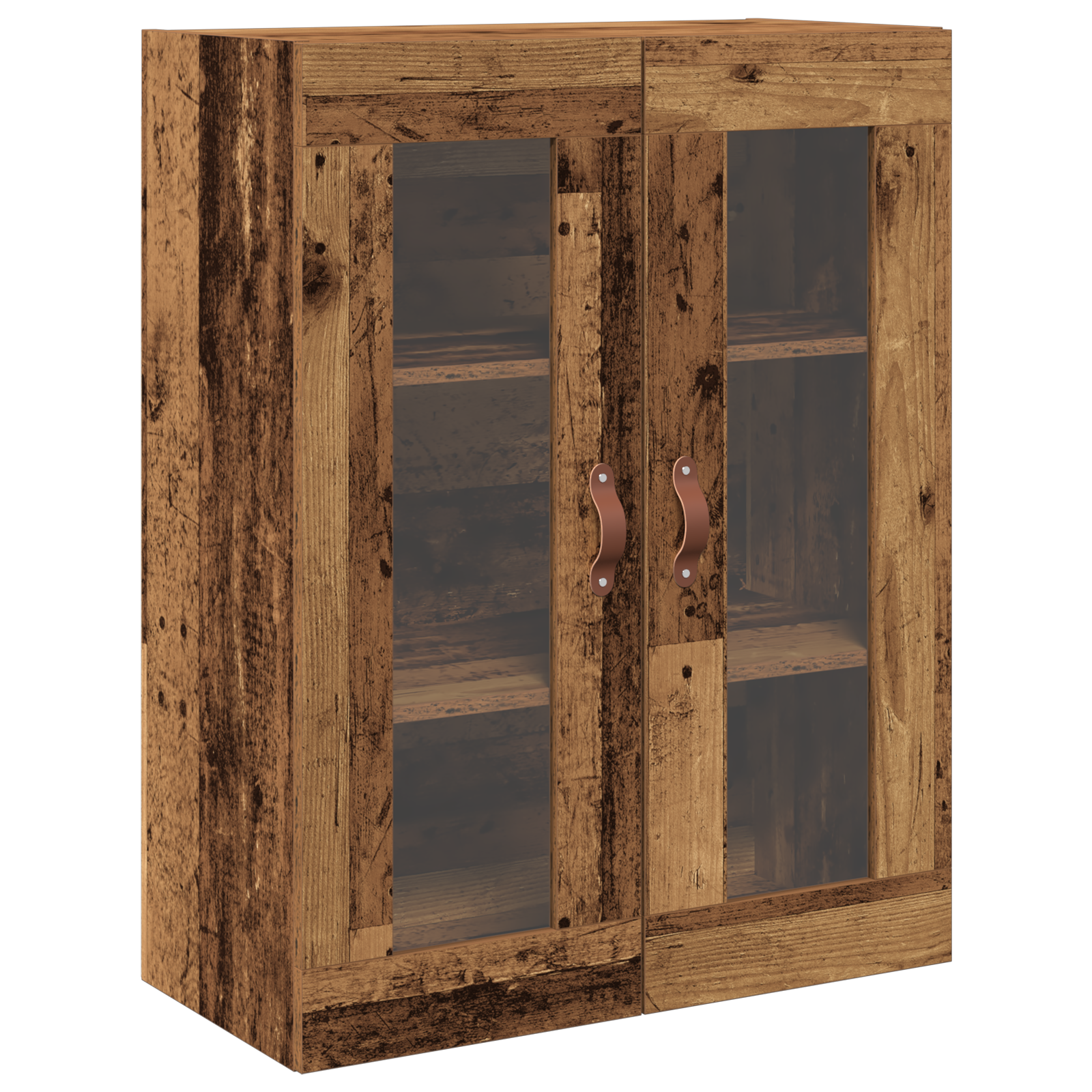 Wall-Mounted Cabinet with Glass Doors Old Wood 69,5x34x90 cm - Image 2