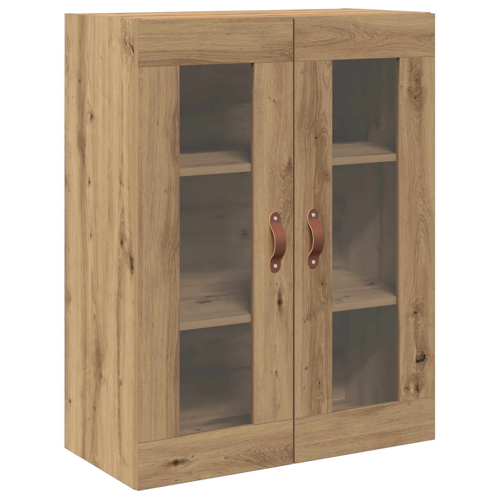 Wall-Mounted Cabinet with Glass Doors Artisan Oak 69,5x34x90 cm - Image 2