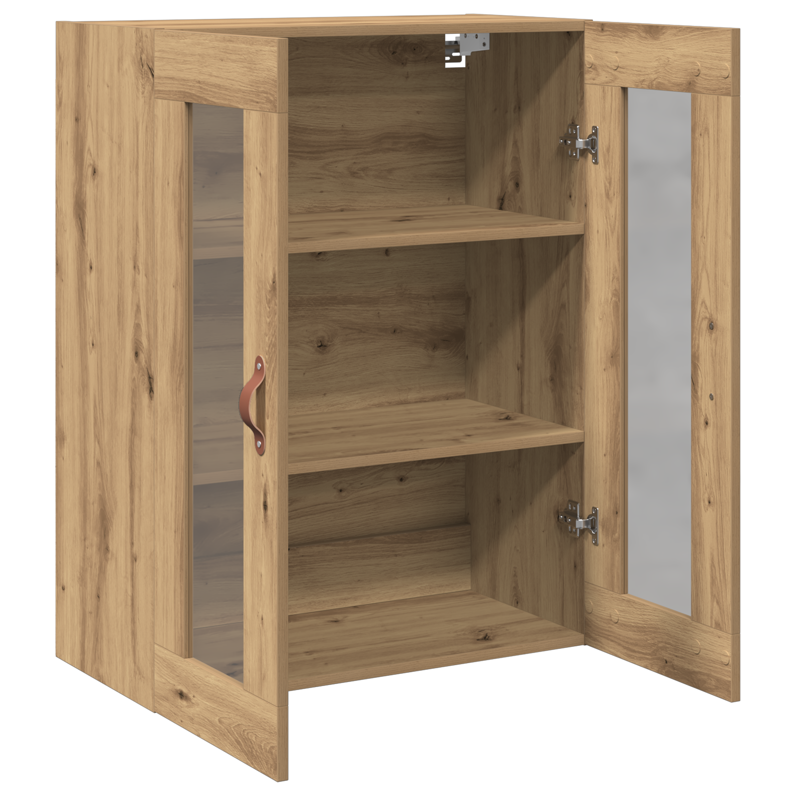 Wall-Mounted Cabinet with Glass Doors Artisan Oak 69,5x34x90 cm - Image 5