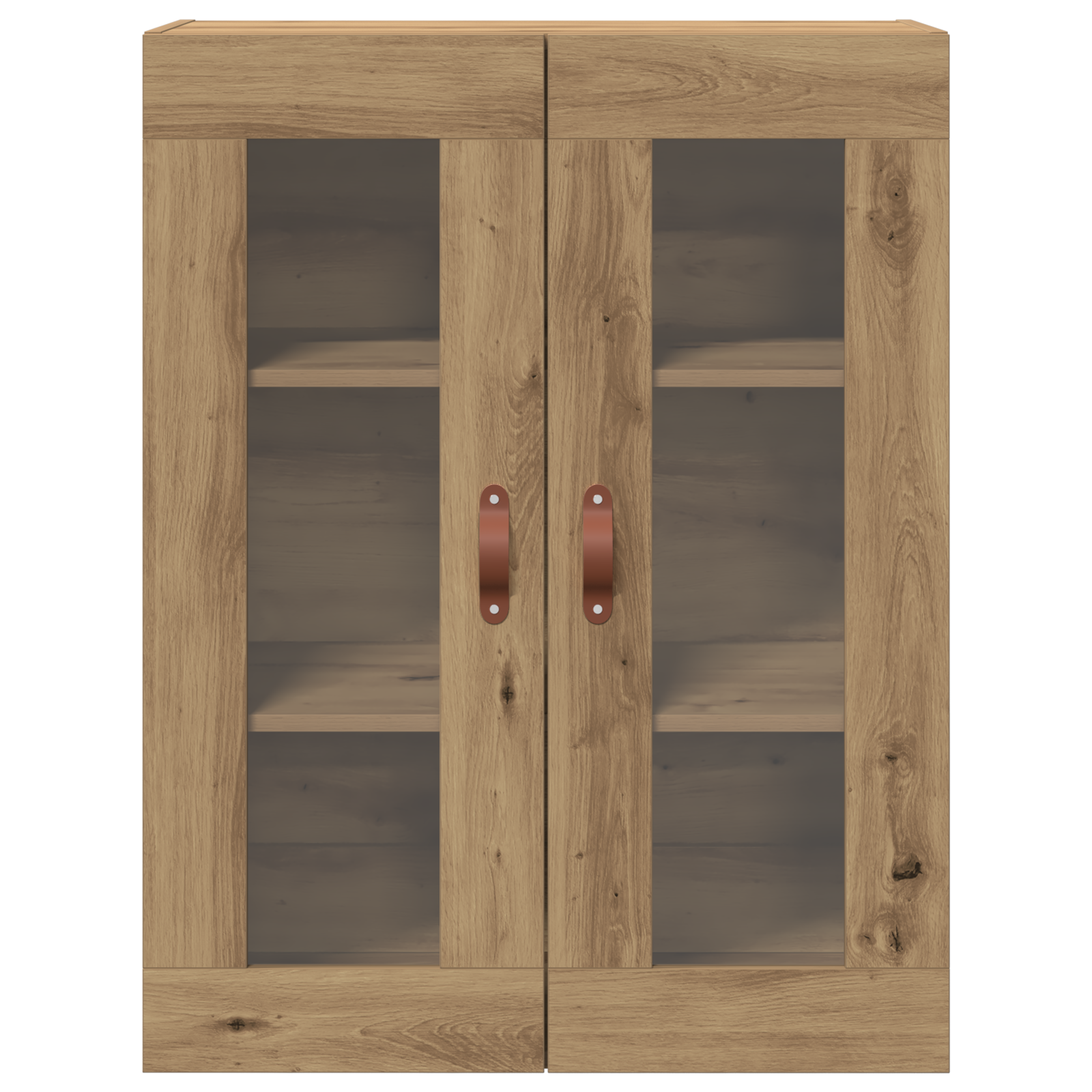 Wall-Mounted Cabinet with Glass Doors Artisan Oak 69,5x34x90 cm - Image 6