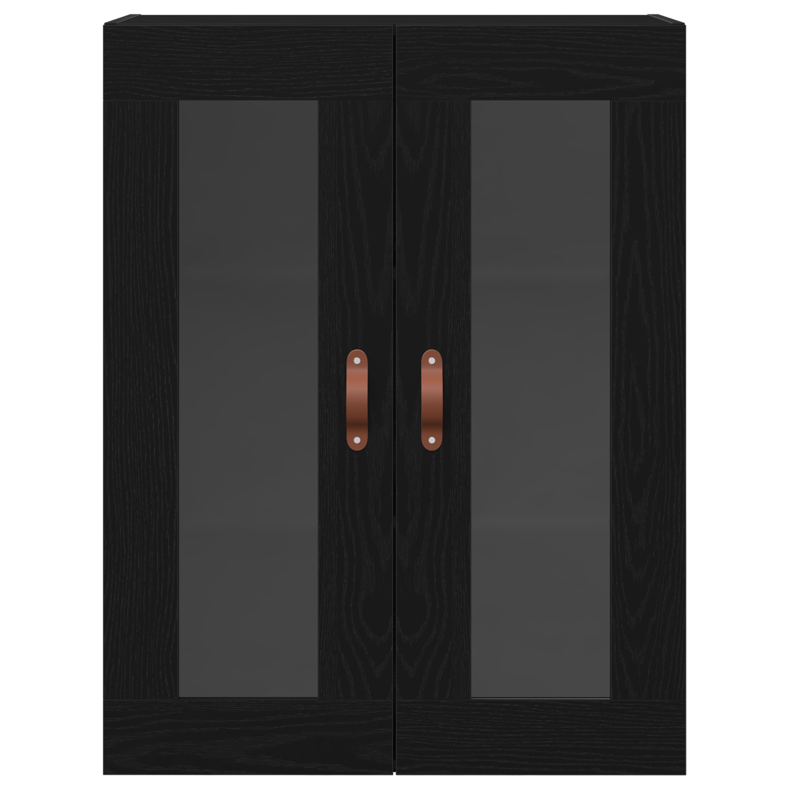 Wall-Mounted Cabinet with Glass Doors Black Oak 69,5x34x90 cm - Image 6
