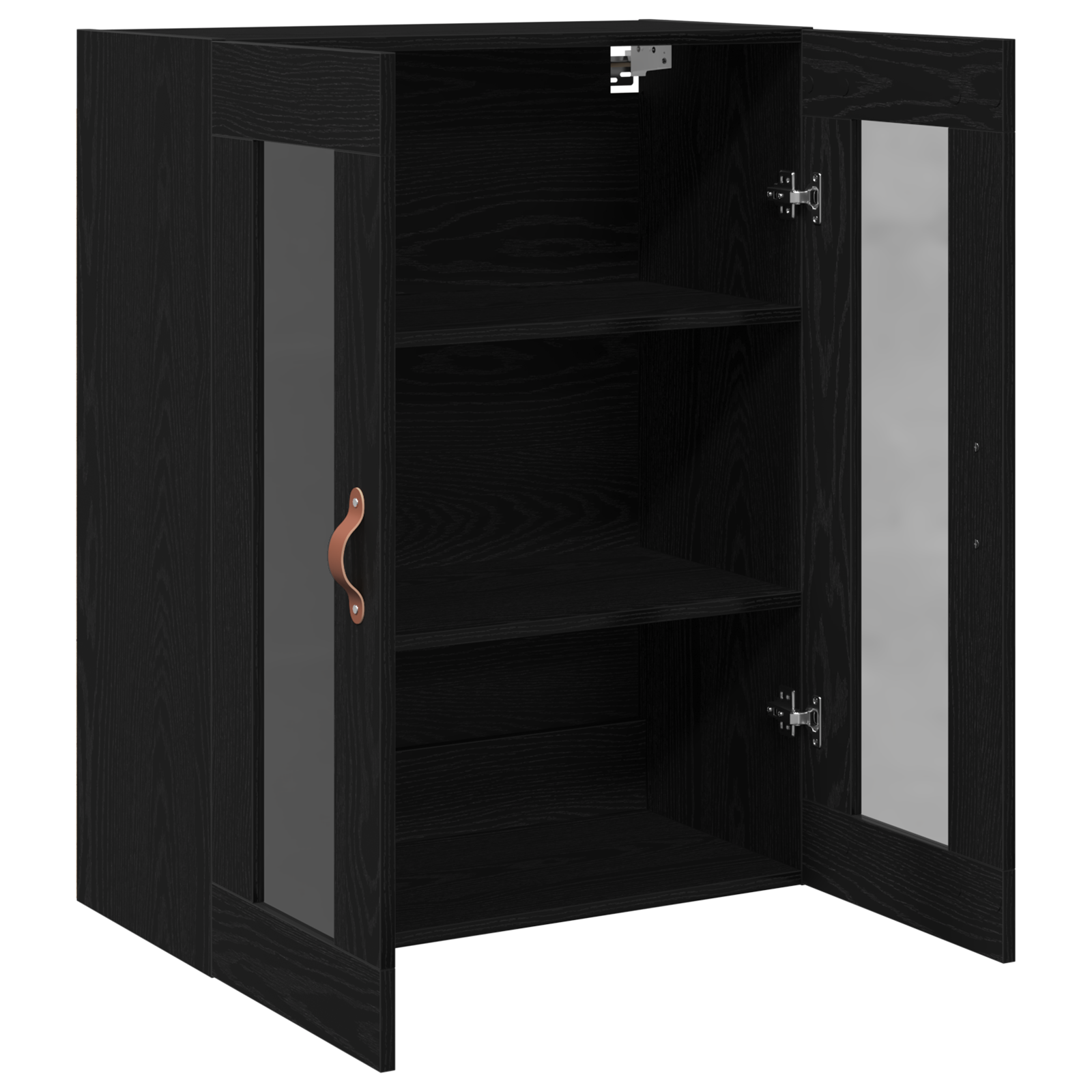 Wall-Mounted Cabinet with Glass Doors Black Oak 69,5x34x90 cm - Image 3