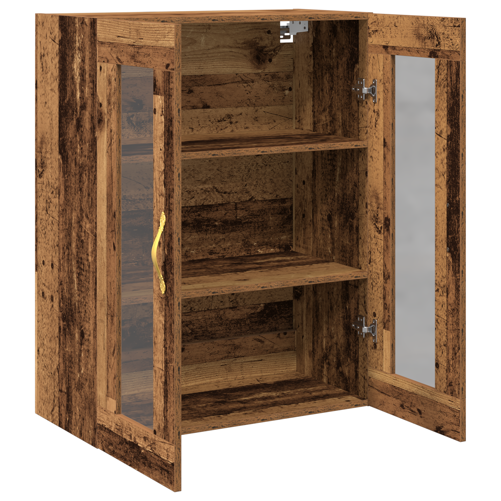 Wall-Mounted Cabinet with Glass Doors Old Wood 69,5x34x90 cm - Image 5