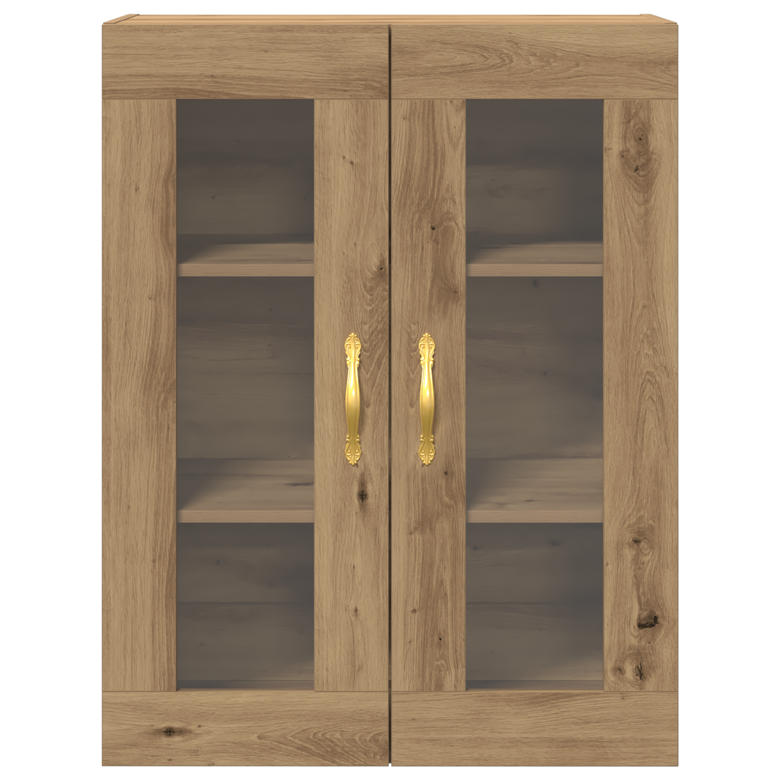 Wall-Mounted Cabinet with Glass Doors Artisan Oak 69,5x34x90 cm - Image 6