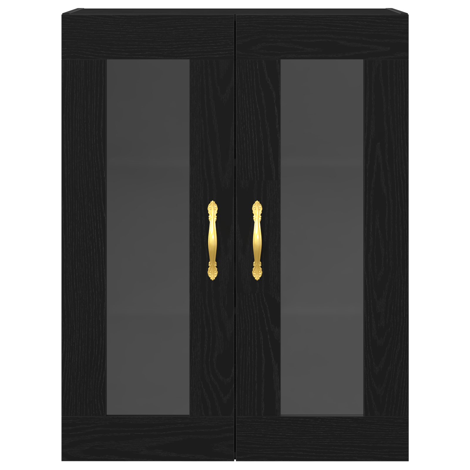 Wall-Mounted Cabinet with Glass Doors Black Oak 69,5x34x90 cm - Image 6