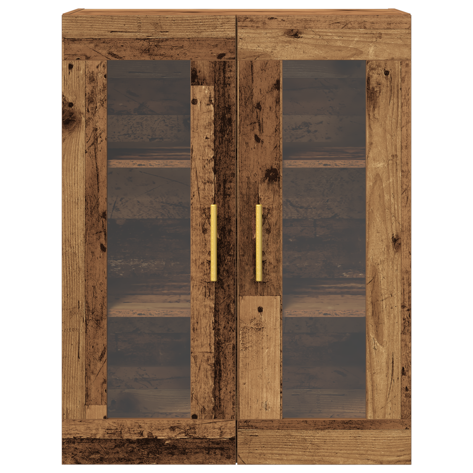 Wall-Mounted Cabinet with Glass Doors Old Wood 69,5x34x90 cm - Image 6