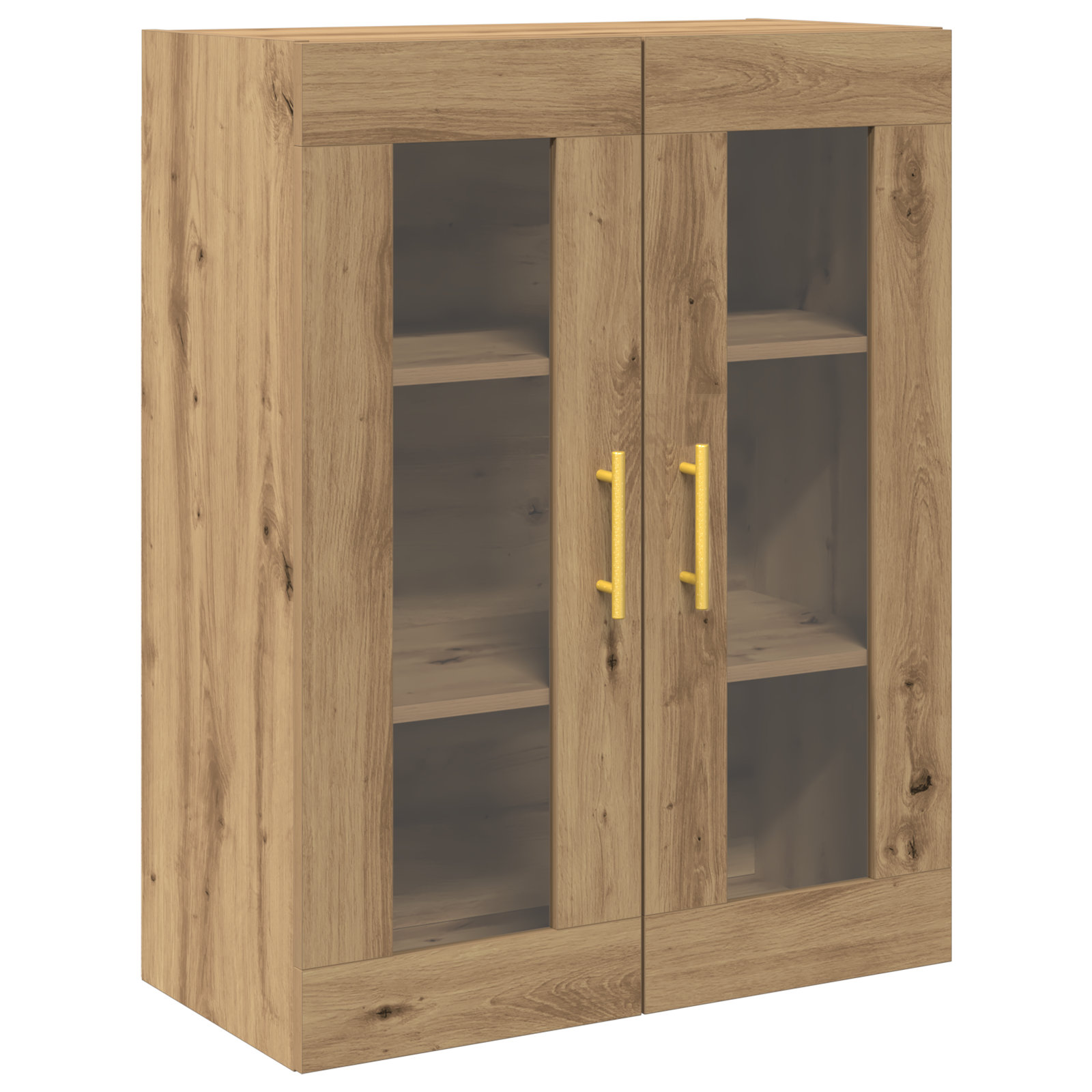 Wall-Mounted Cabinet with Glass Doors Artisan Oak 69,5x34x90 cm - Image 2
