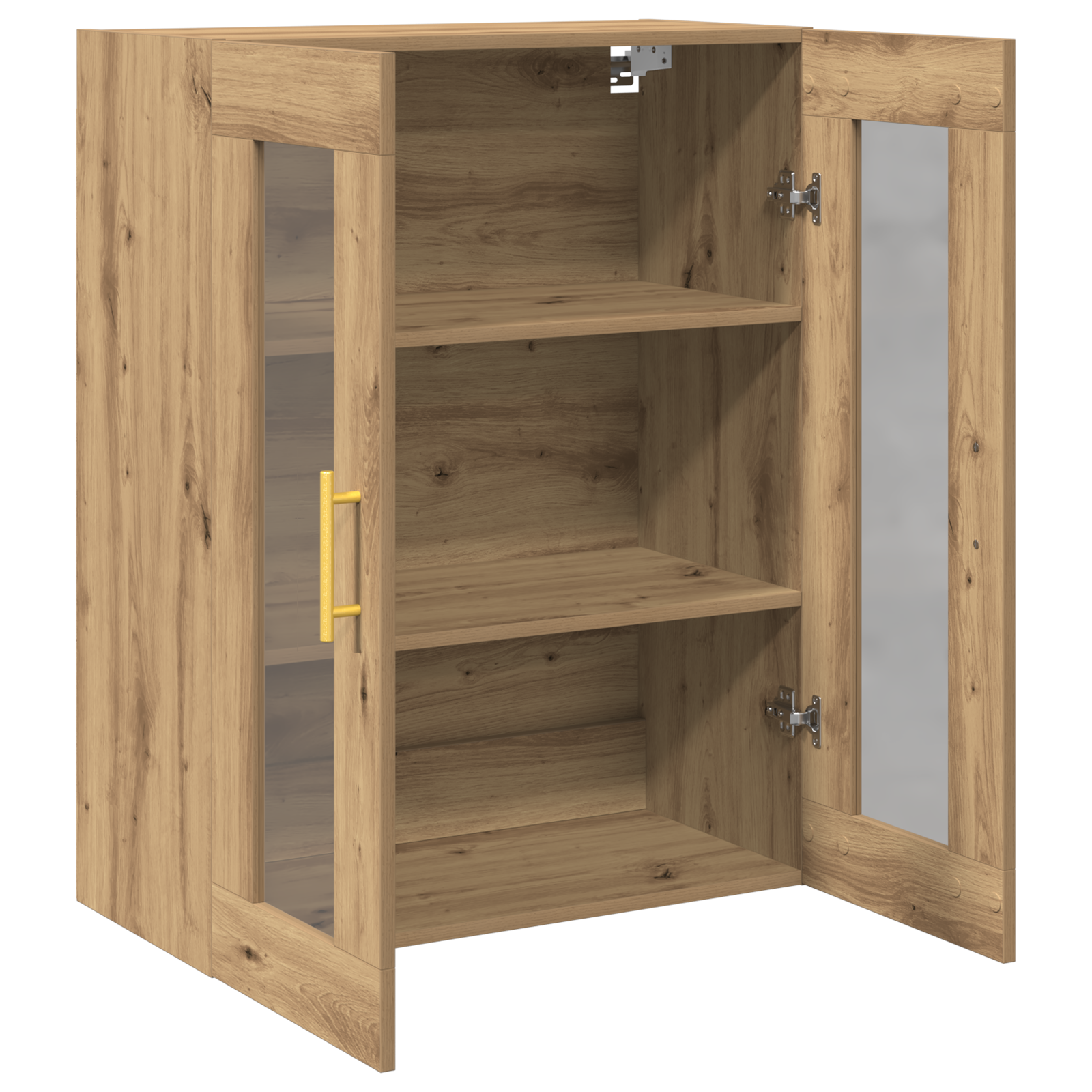 Wall-Mounted Cabinet with Glass Doors Artisan Oak 69,5x34x90 cm - Image 5