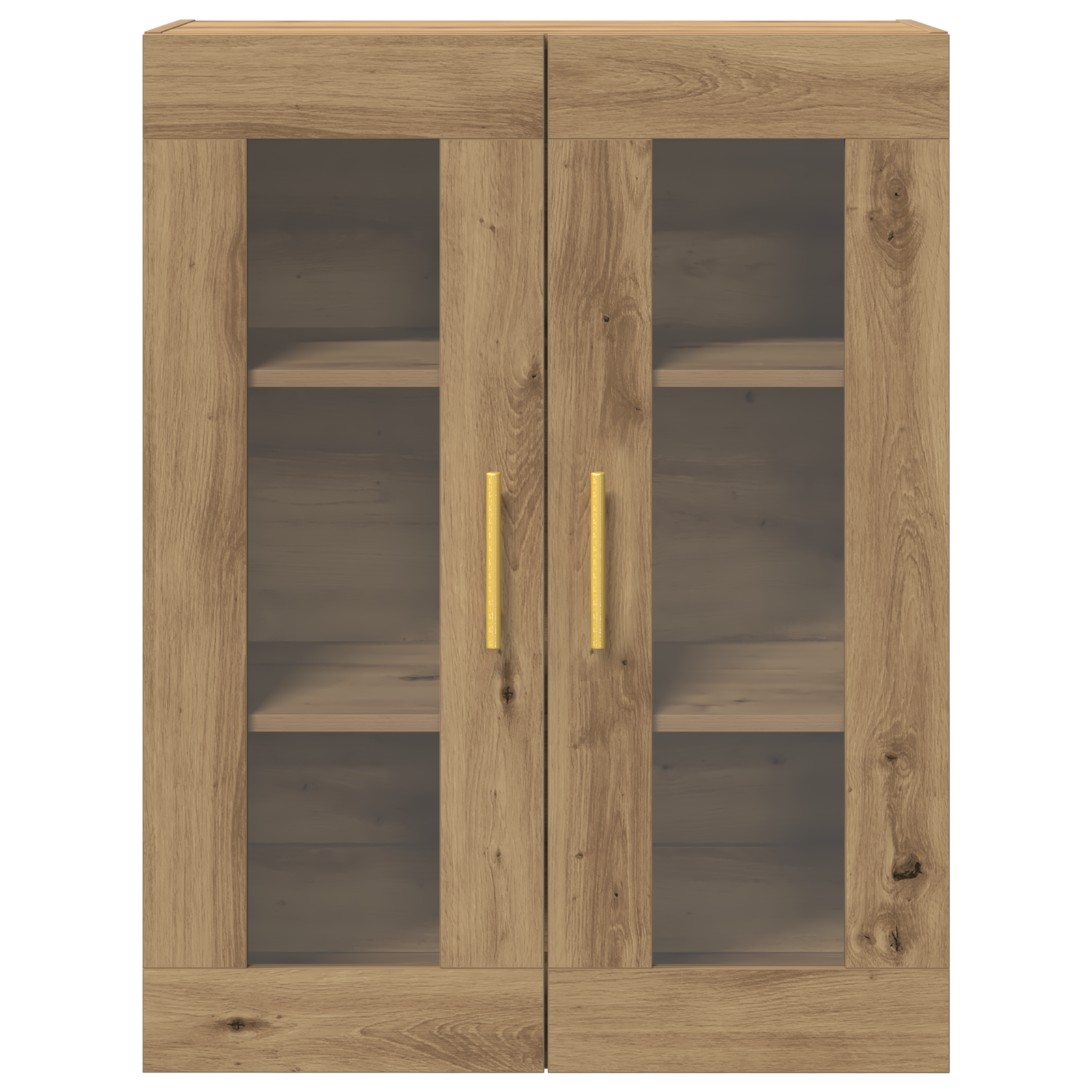 Wall-Mounted Cabinet with Glass Doors Artisan Oak 69,5x34x90 cm - Image 6