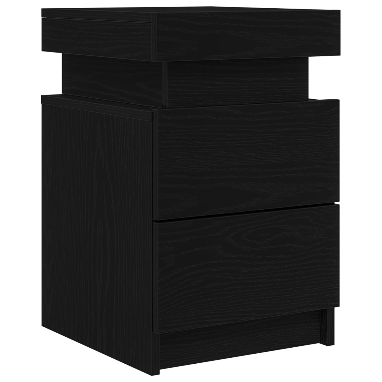 Bedside Cabinet with LED Lights Black Oak 35x39x55 cm - Image 4