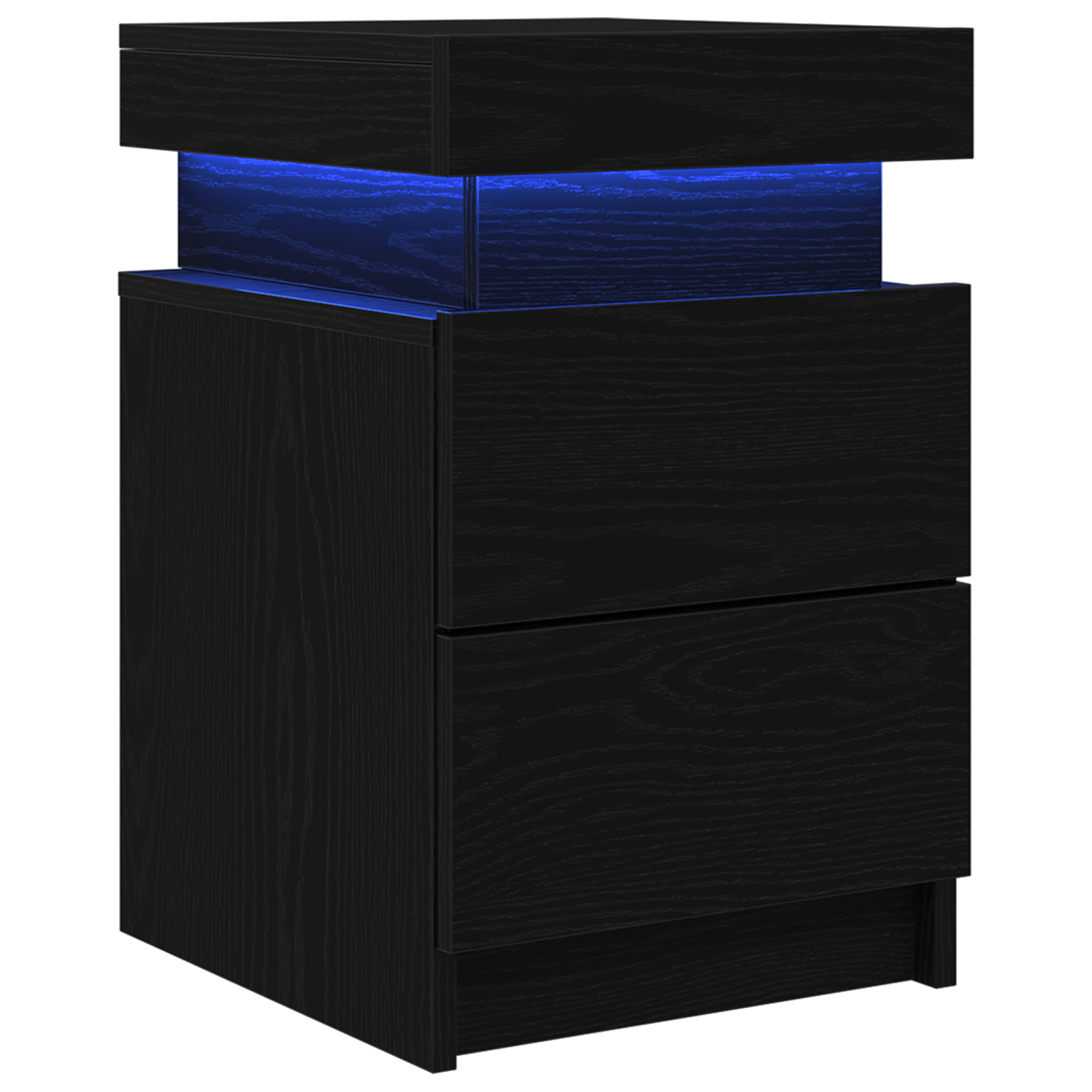 Thumbnail - vidaXL Nachttisch mit LED-Leuchten Schwarz Eiche 35x39x55 cm