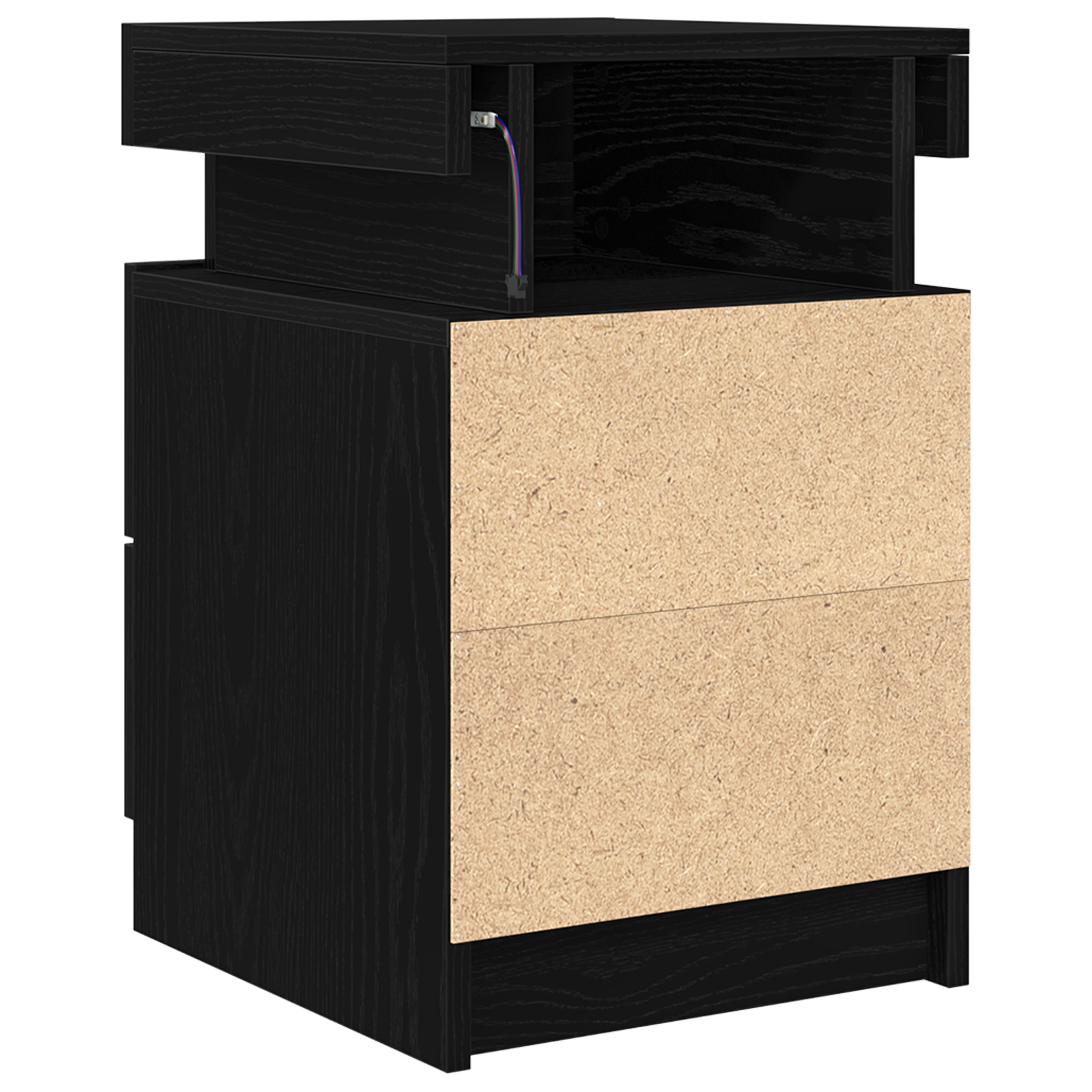 Bedside Cabinet with LED Lights Black Oak 35x39x55 cm - Image 8