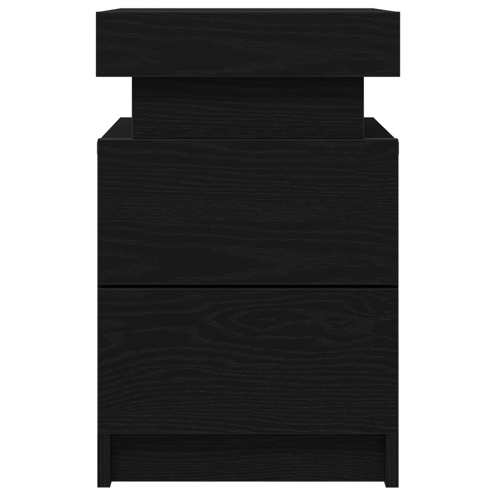 Bedside Cabinet with LED Lights 2 pcs Black Oak 35x39x55 cm - Image 8