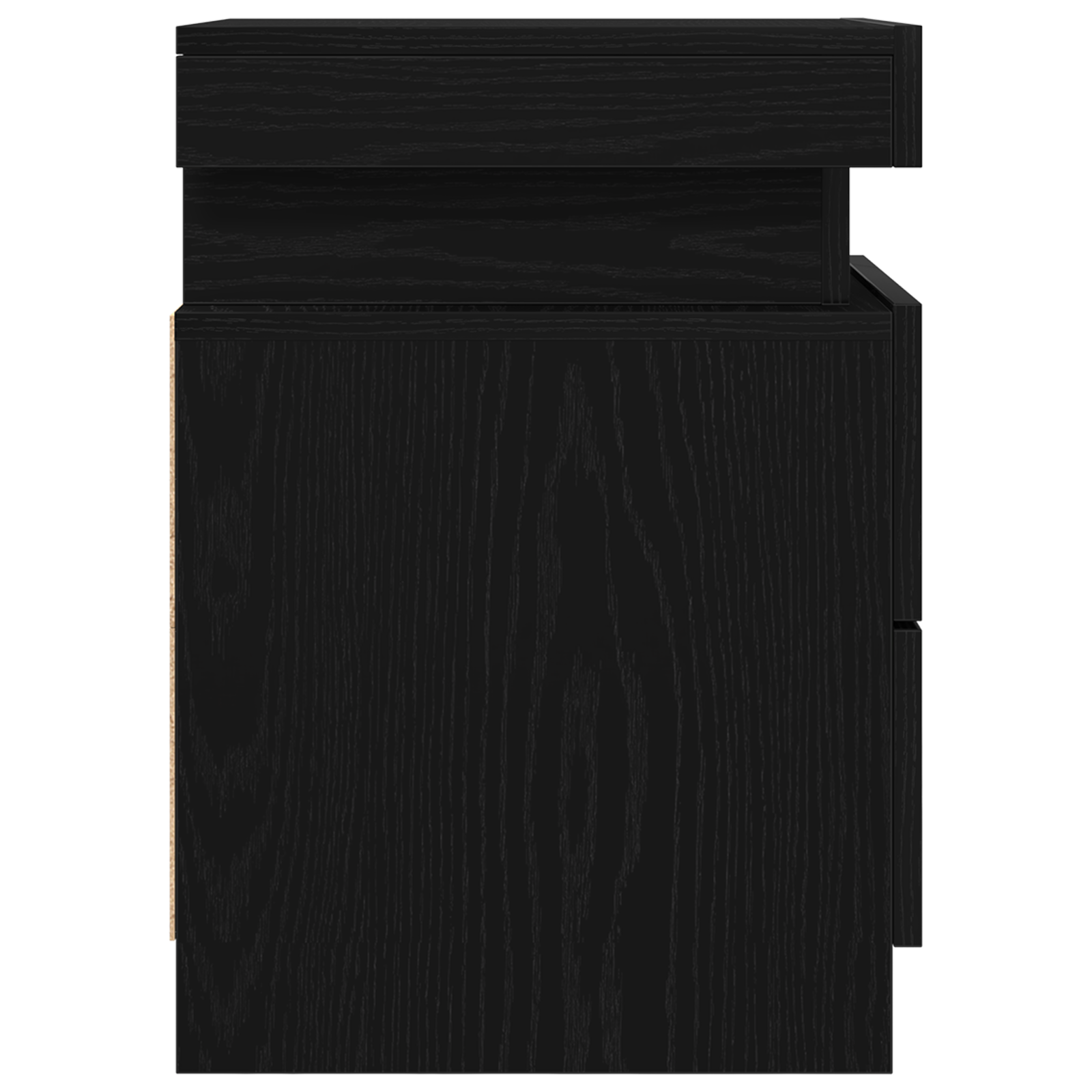 Bedside Cabinet with LED Lights 2 pcs Black Oak 35x39x55 cm - Image 9