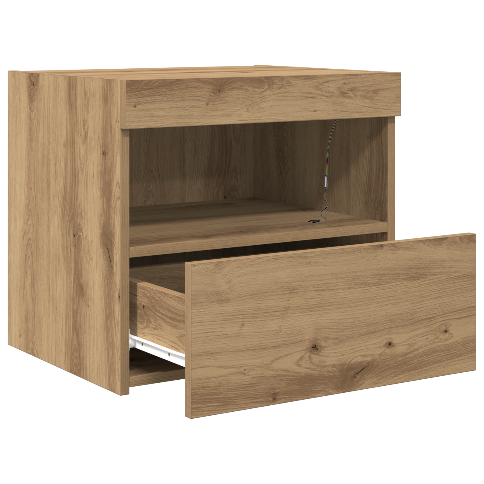 Bedside Cabinets with LED Lights 2 pcs Artisan Oak 50x40x45 cm - Image 7
