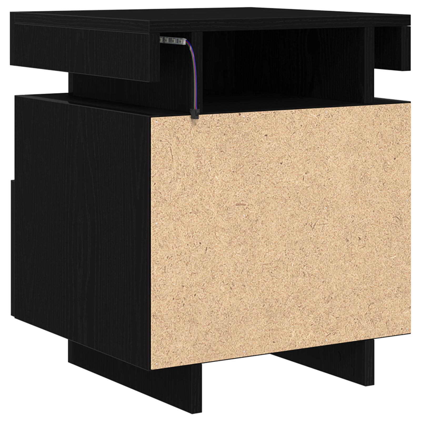 Bedside Cabinet with LED Lights 2 pcs Black Oak 40x39x48,5 cm - Image 7