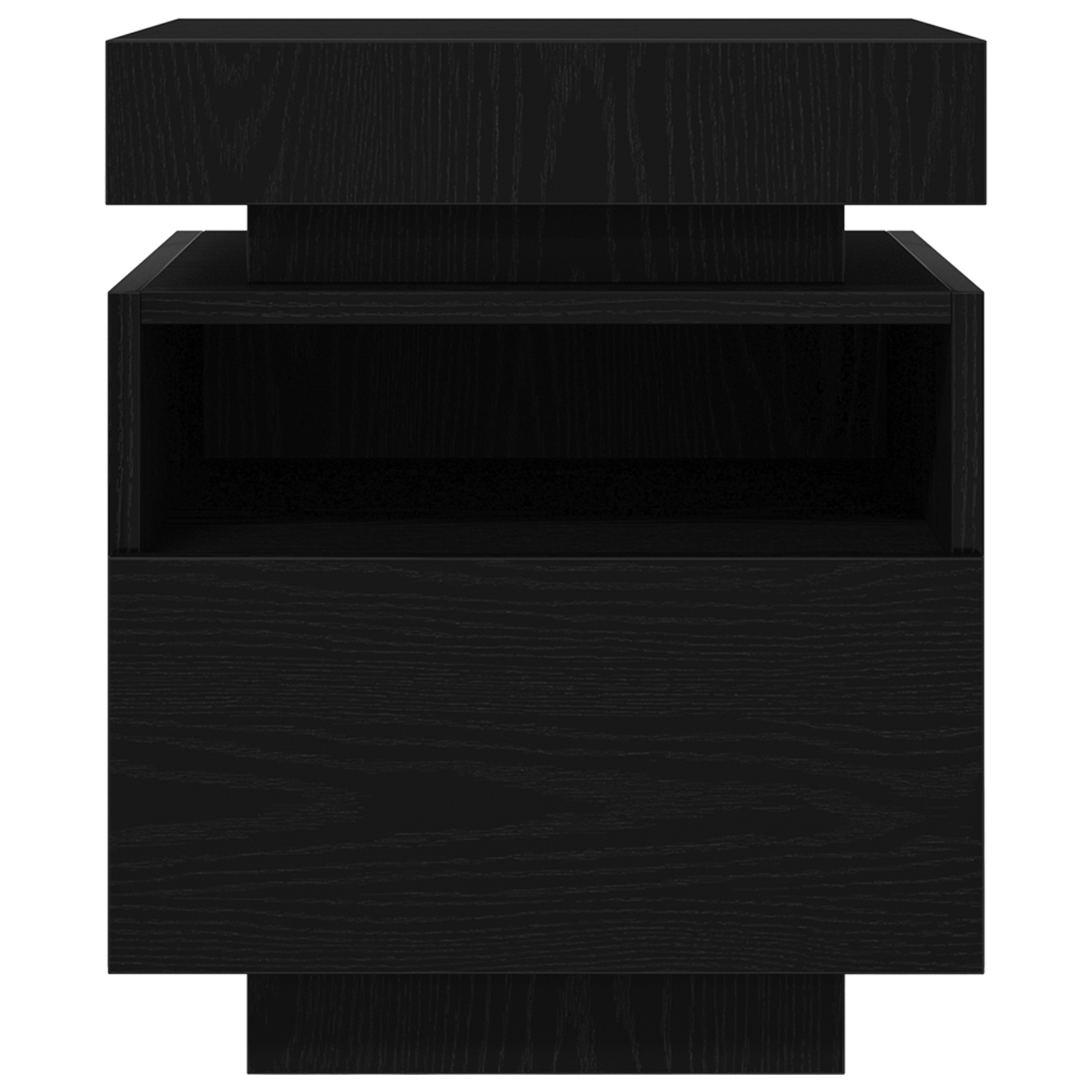 Bedside Cabinet with LED Lights 2 pcs Black Oak 40x39x48,5 cm - Image 8