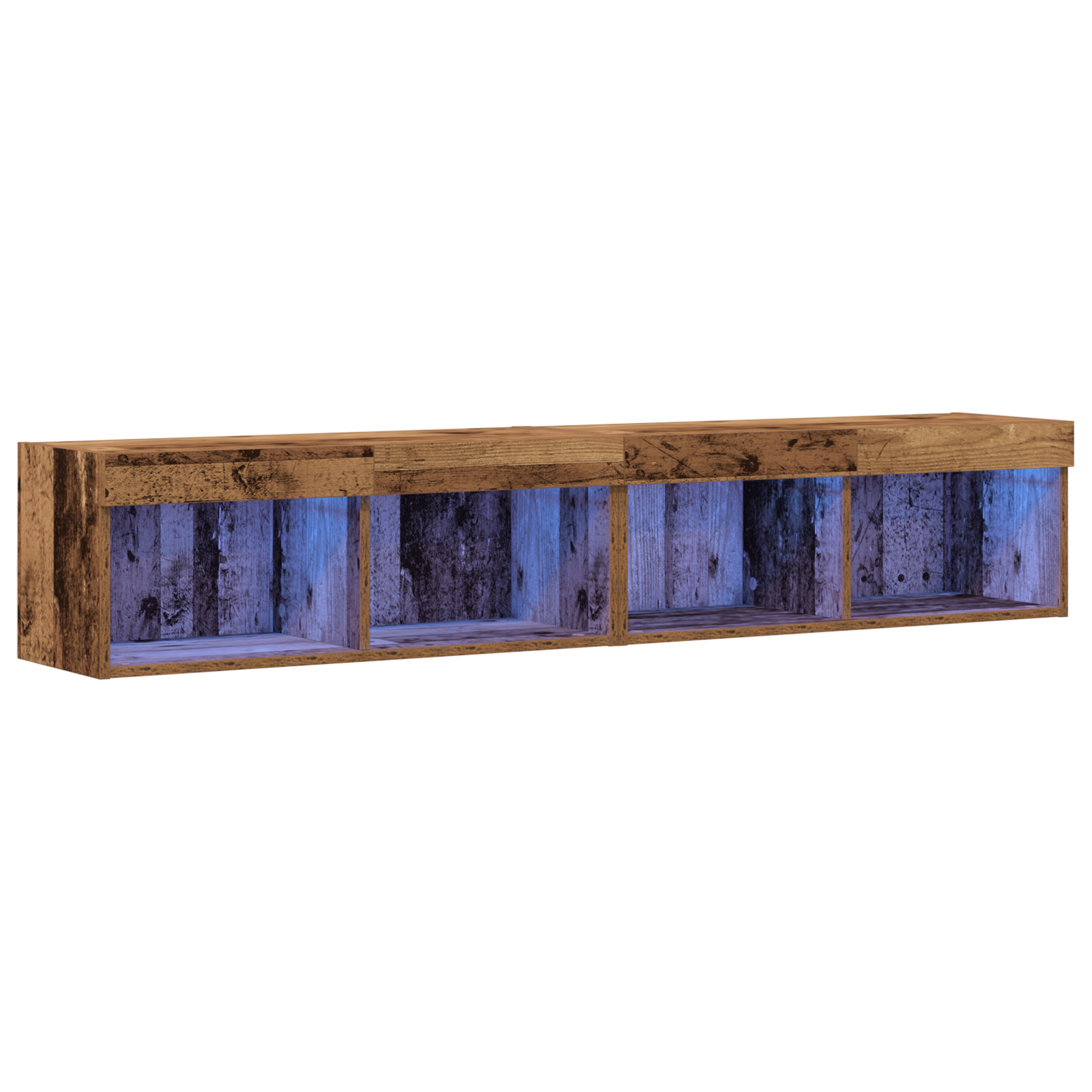 Thumbnail - vidaXL TV-Wandschränke mit LED-Leuchten 2 Stk. Altholz 80x30x30 cm