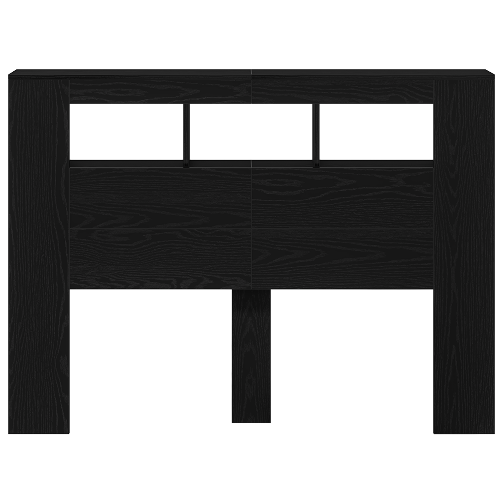 LED Headboard Black Oak 140x18,5x40 cm Engineered Wood - Image 6