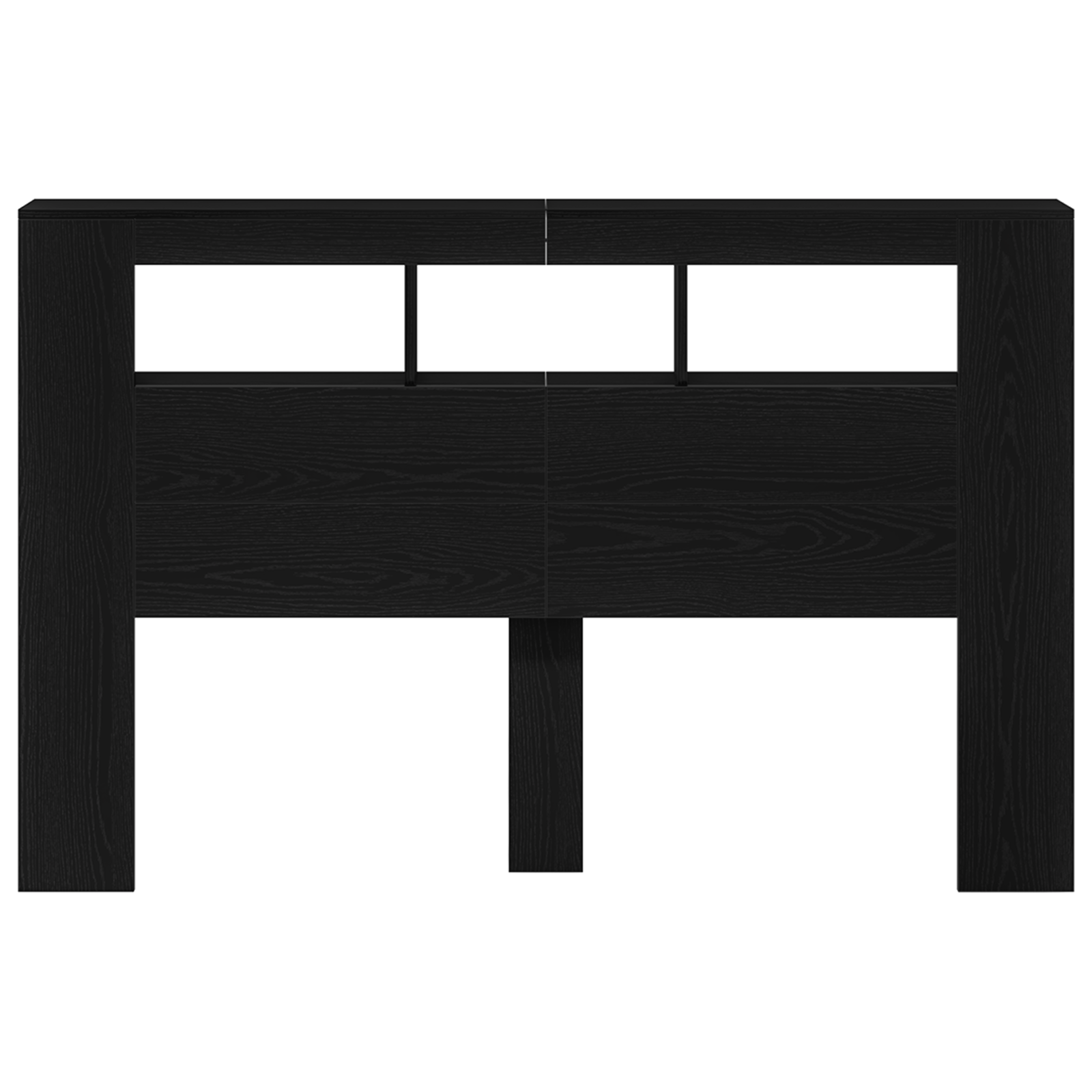 LED Headboard Black Oak 160x18,5x45 cm Engineered Wood - Image 6