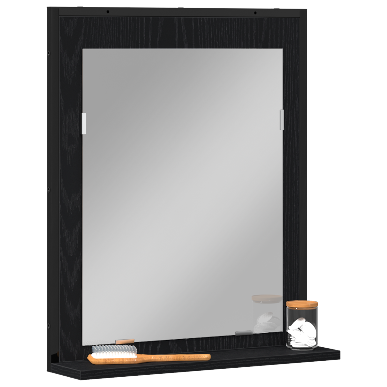 Bathroom Mirror Black Oak 50x12x60 cm Engineered Wood - Image 3