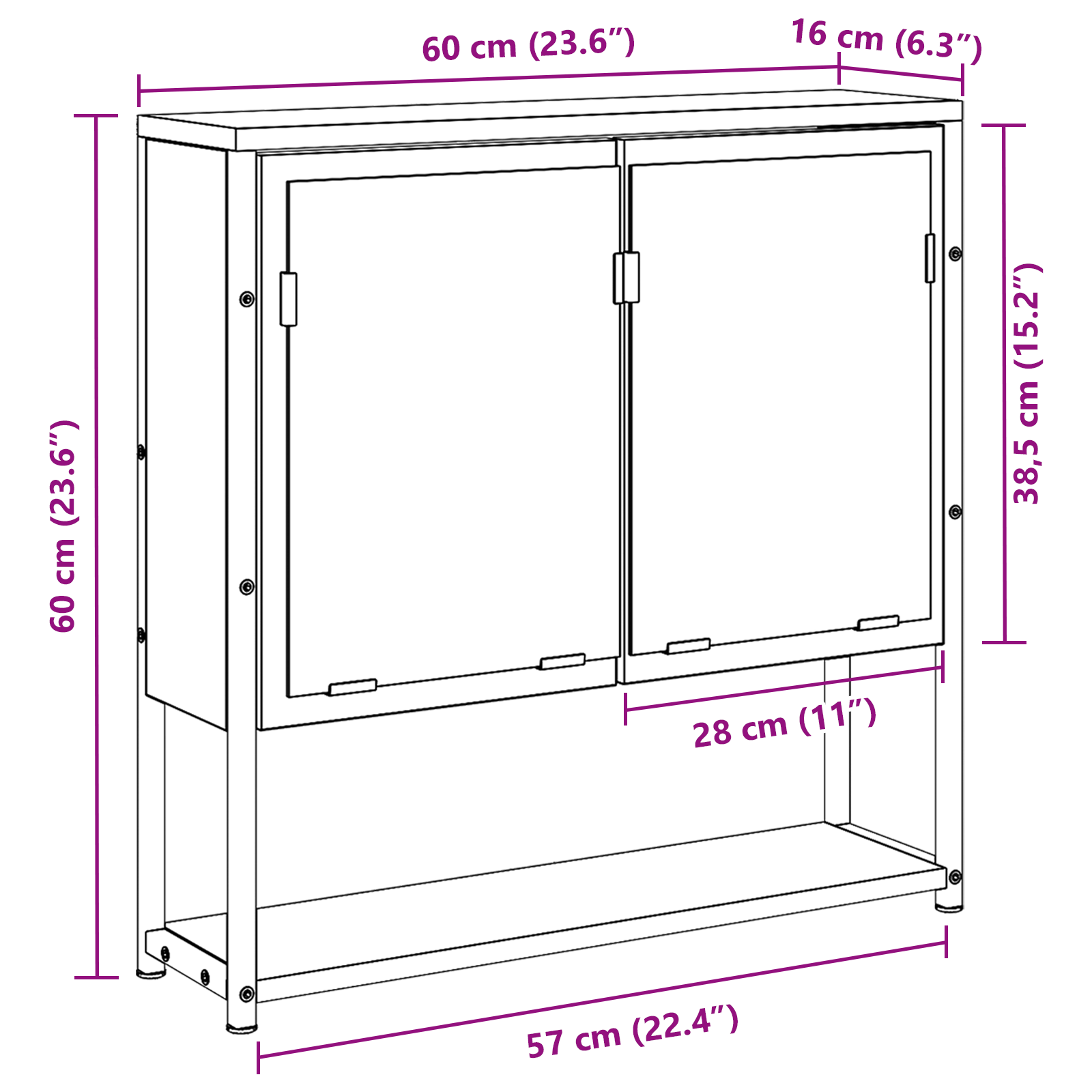 Bathroom Mirror Cabinet Old Wood 60x16x60 cm Engineered Wood - Image 11